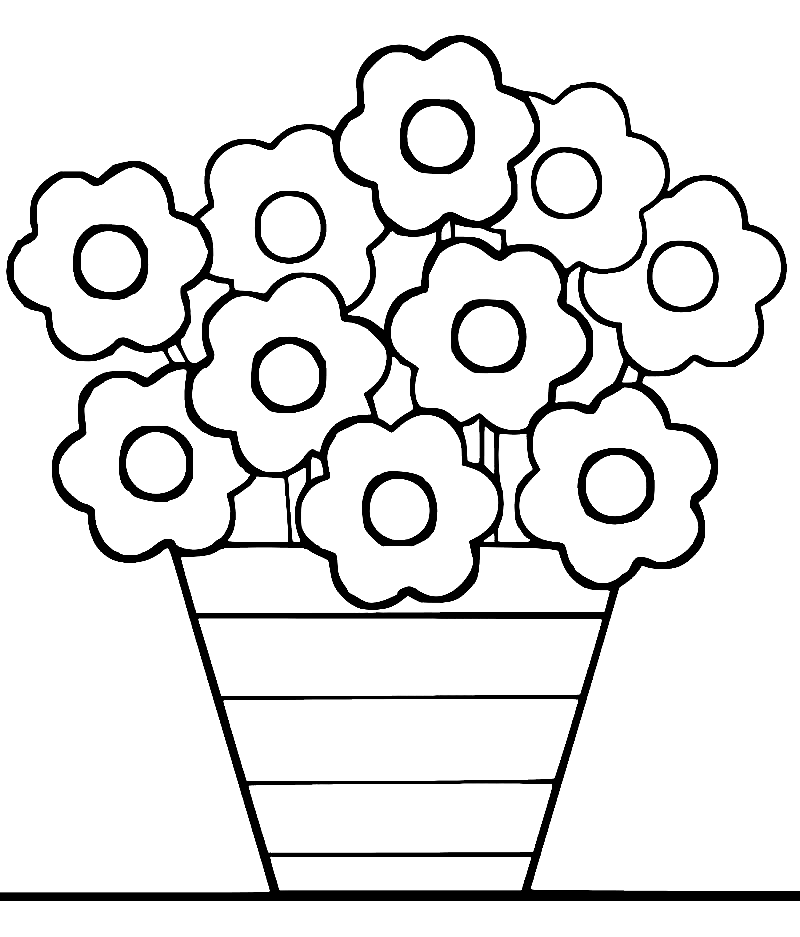 Free Printable Flower Pot Coloring Page Free Printable Coloring Pages