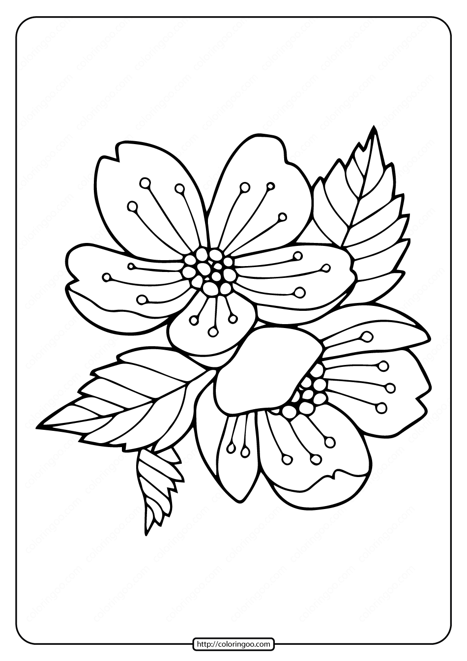Flower Wreath Coloring Page