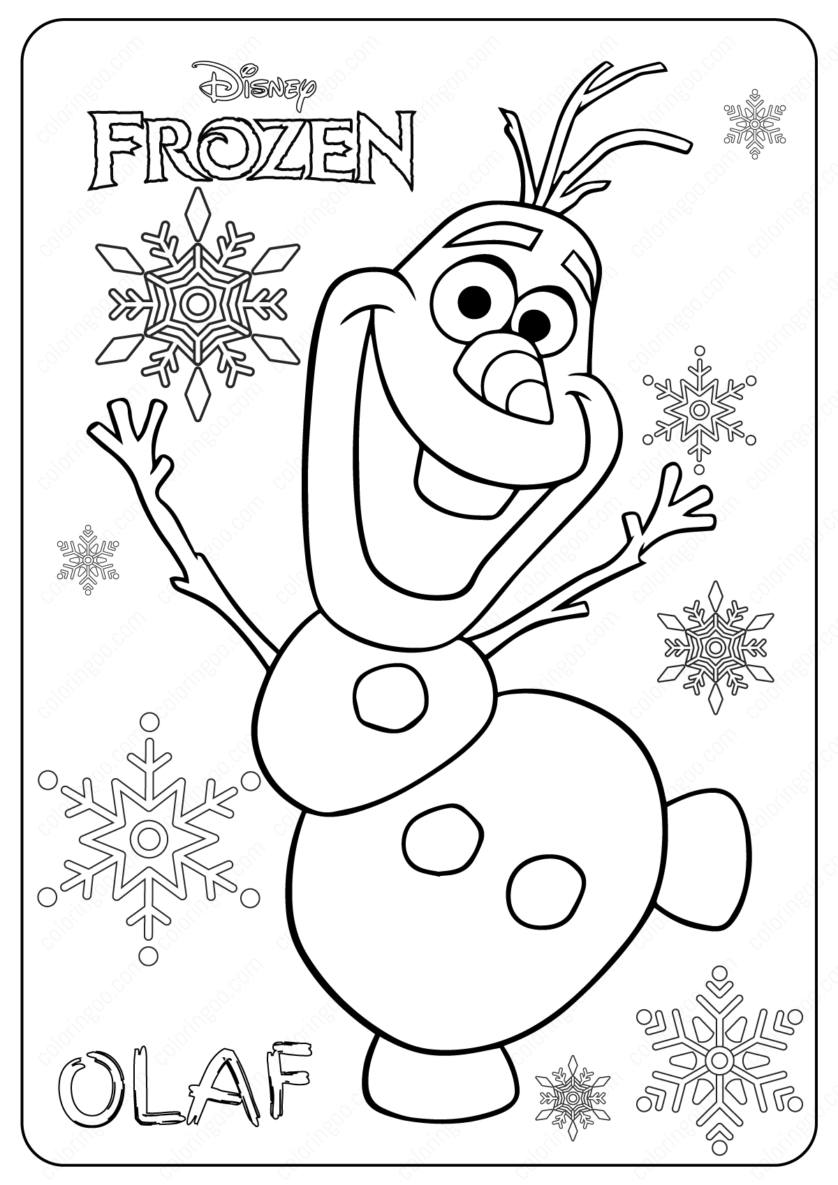 Frozen Free Coloring Pages
