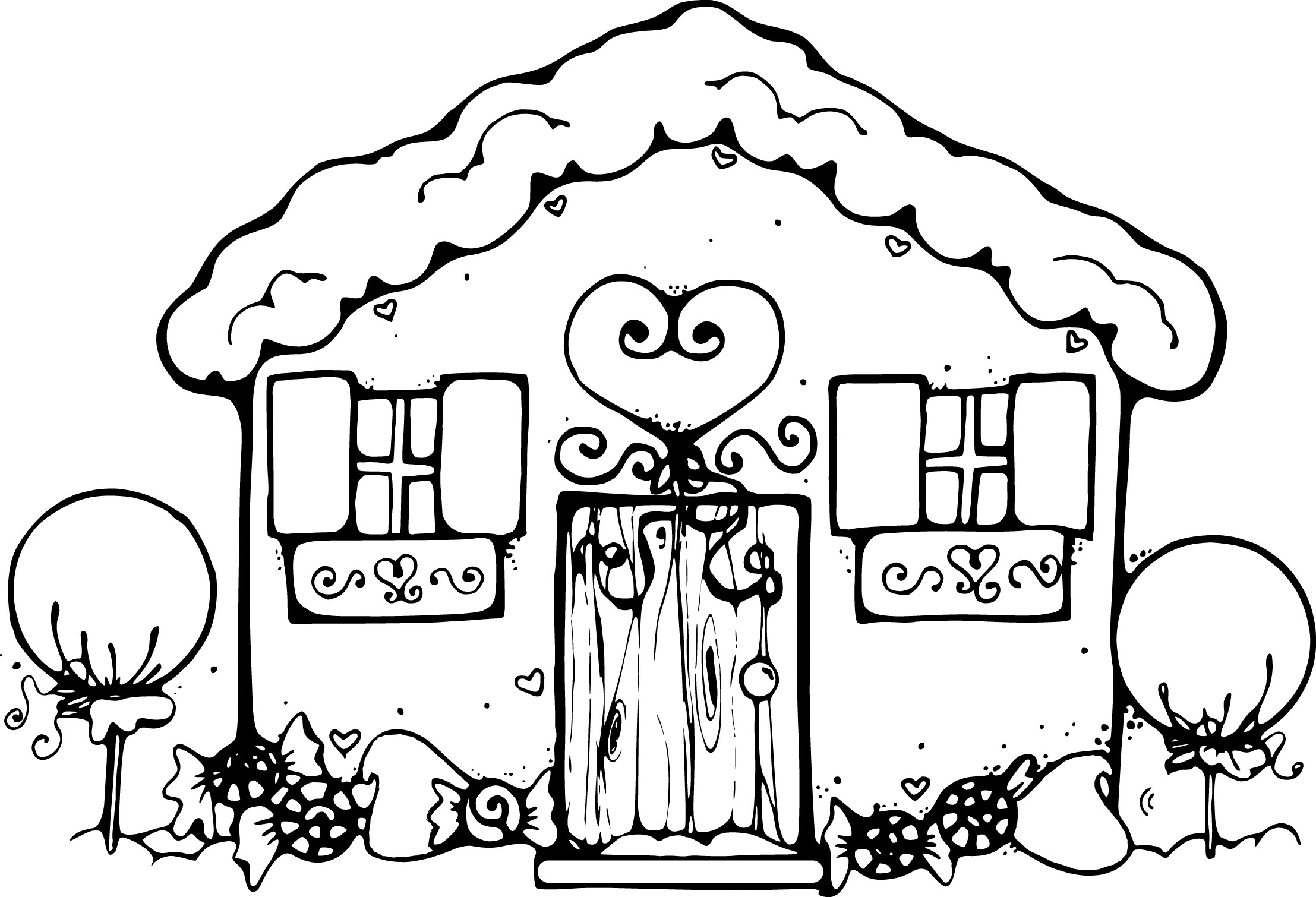 Gingerbread House Coloring Pages