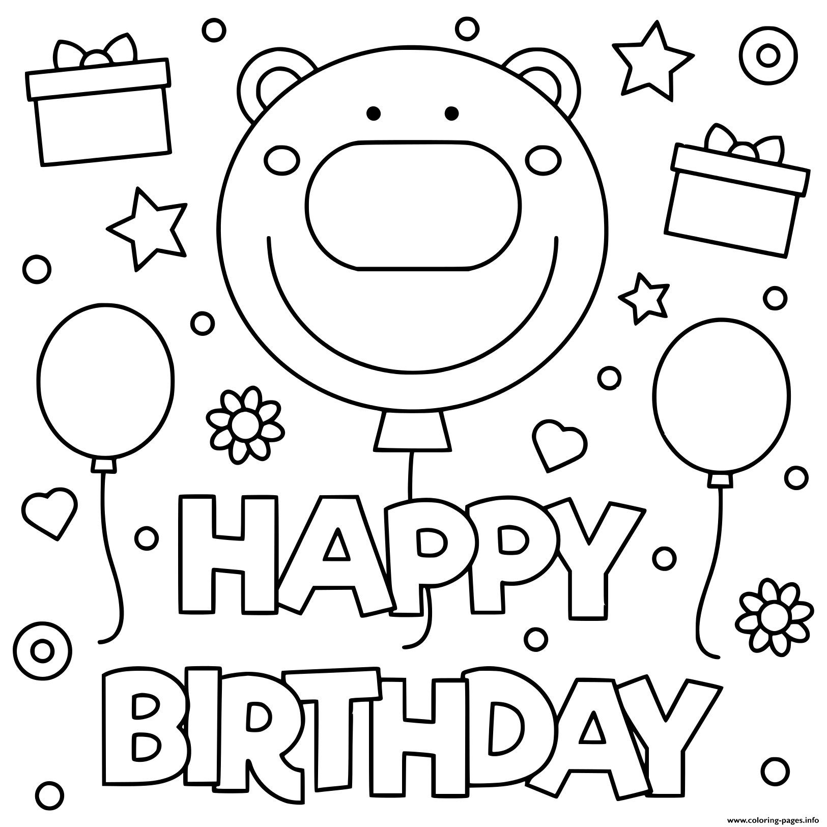 Free Printable Happy Birthday Coloring Pages