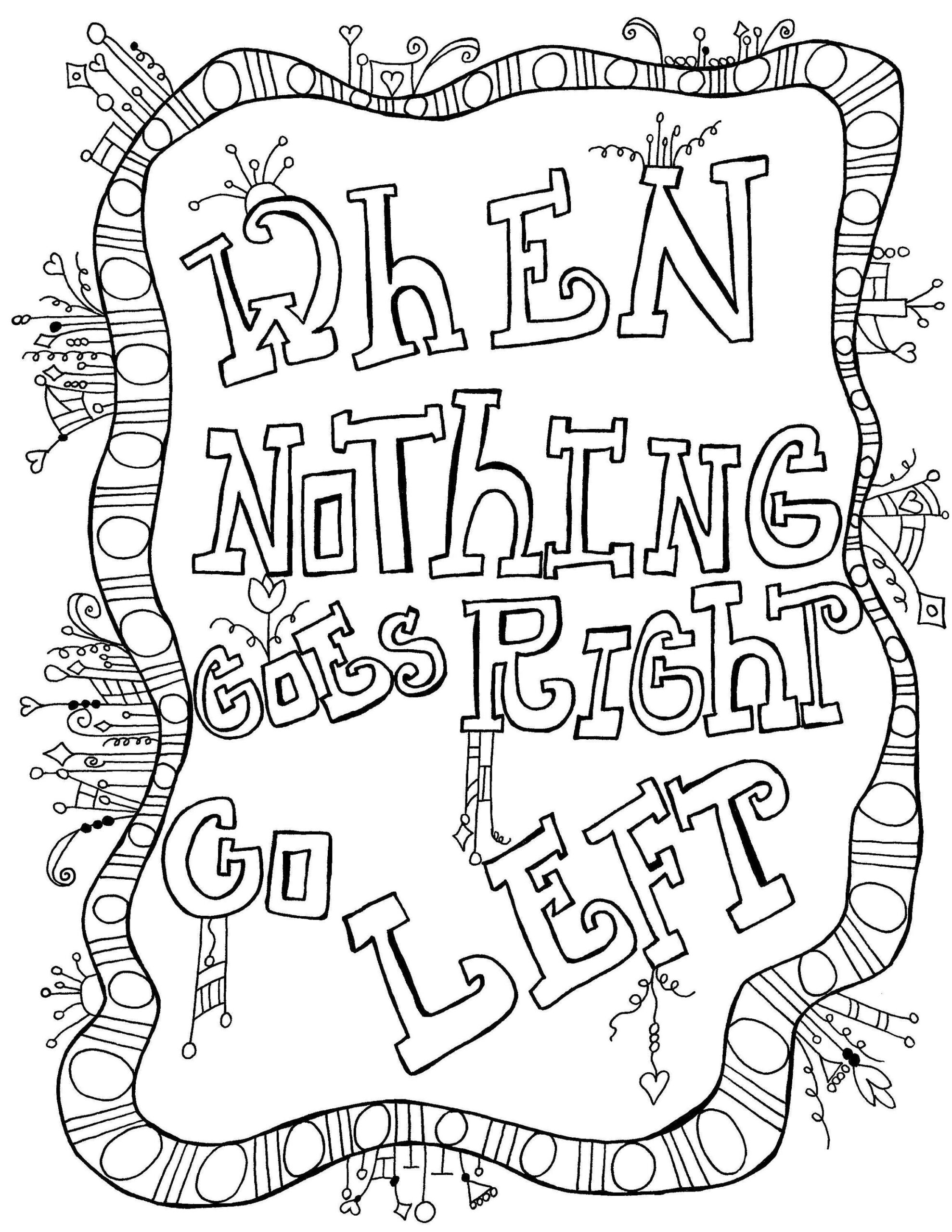 Free Printable Inspirational Quote Coloring Pages FREE Printable Flower Quote Coloring Pages