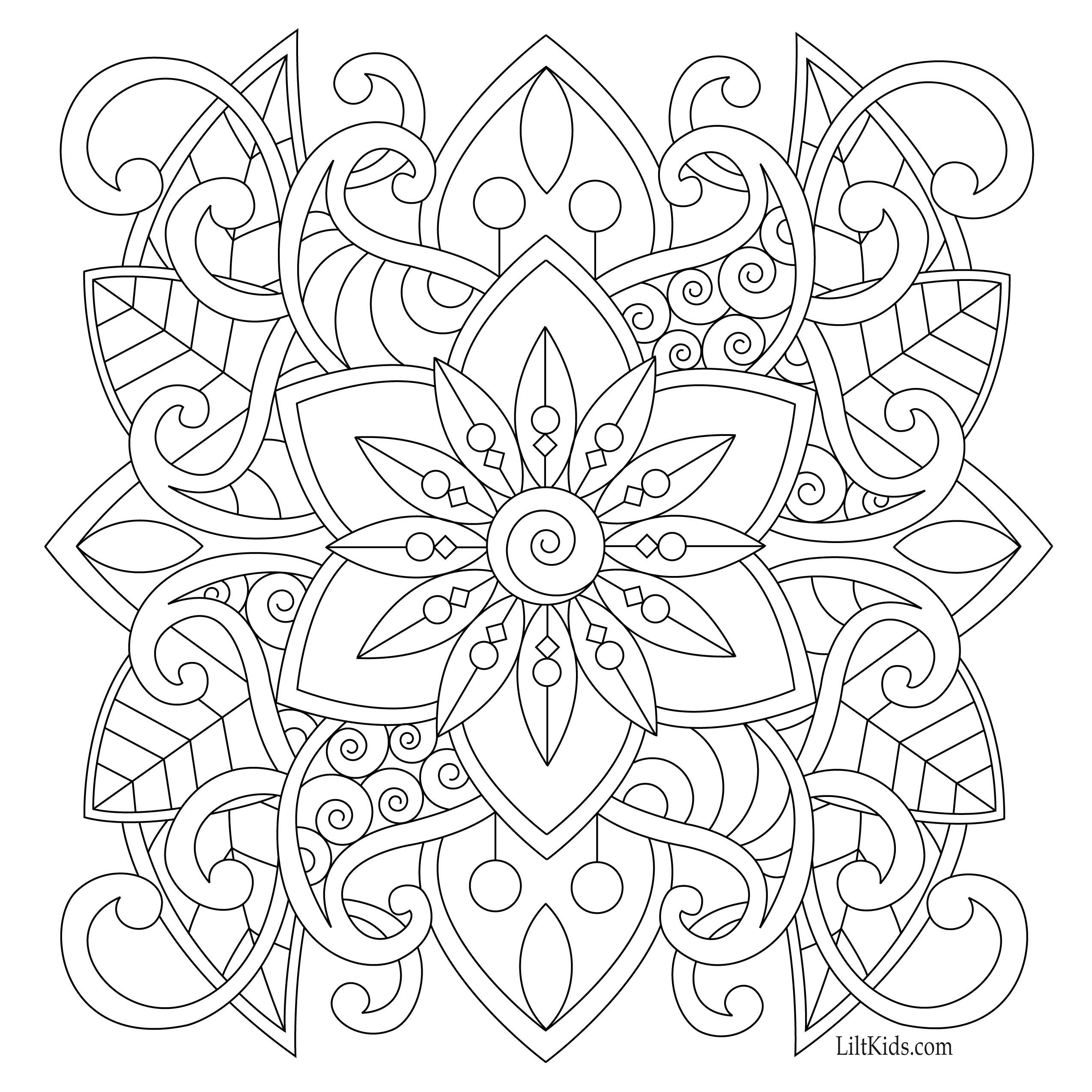 8x10 Printable Mandala Coloring Page