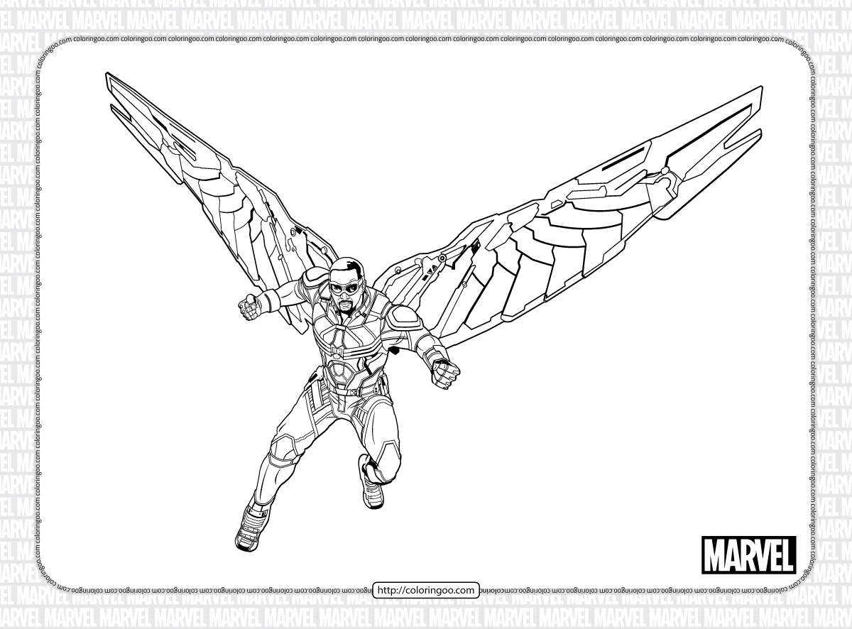 Free Printable Marvel Falcon Coloring Pages