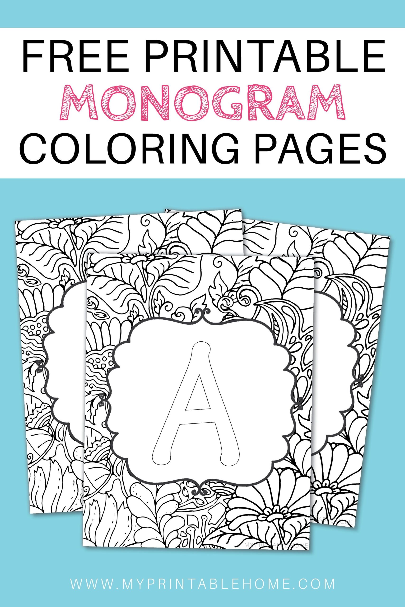 Free Printable Monogram Coloring Pages Alphabet And Numbers