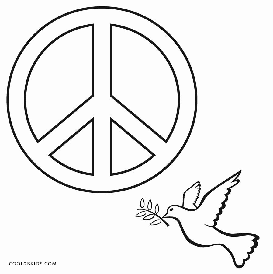 Free Printable Peace Sign Coloring Pages Cool2bKids