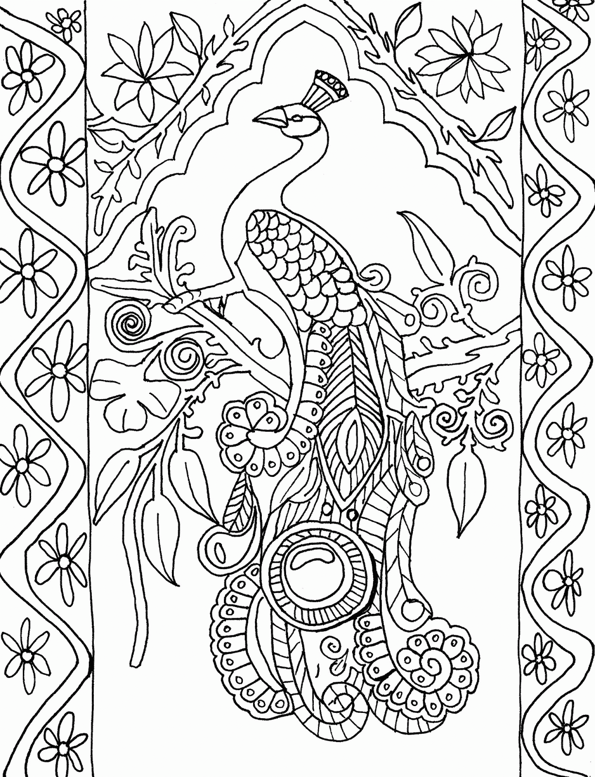 Peacock Coloring Pages