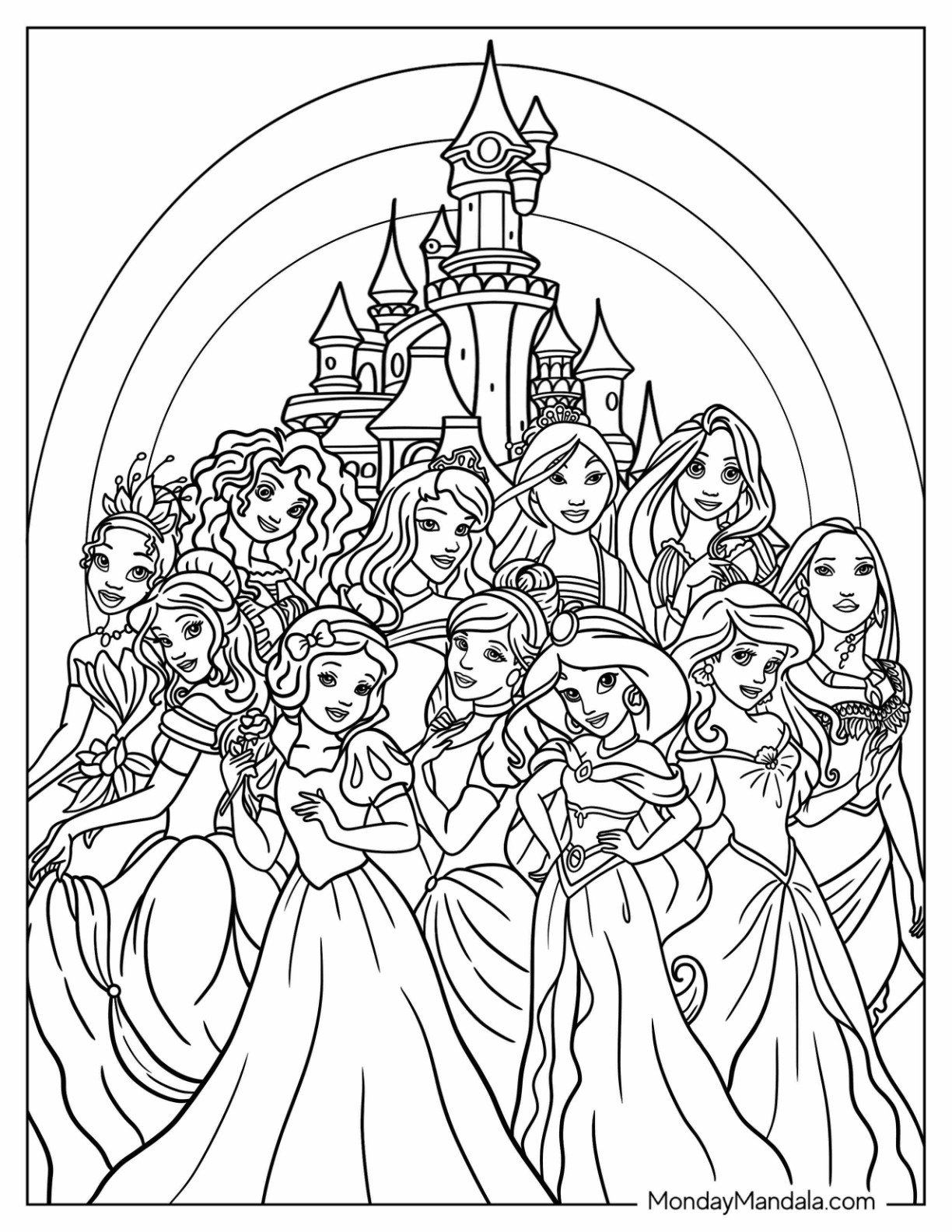 Free Printable Princess Coloring Pages Disney