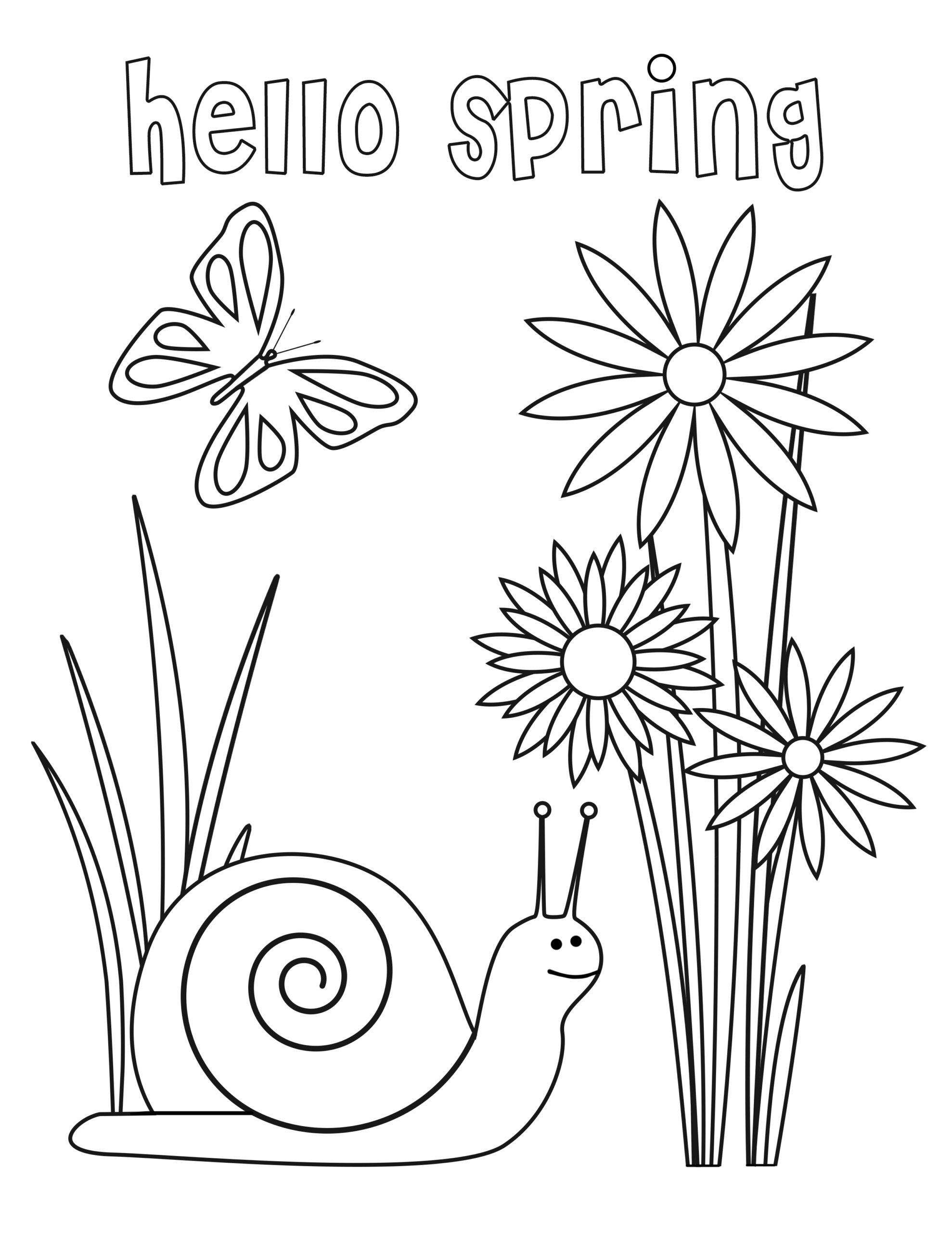 Kids Spring Printable Coloring Pages