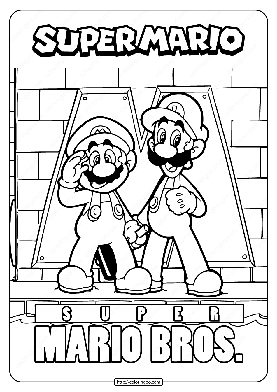 Printable Color Pages Mario Bros