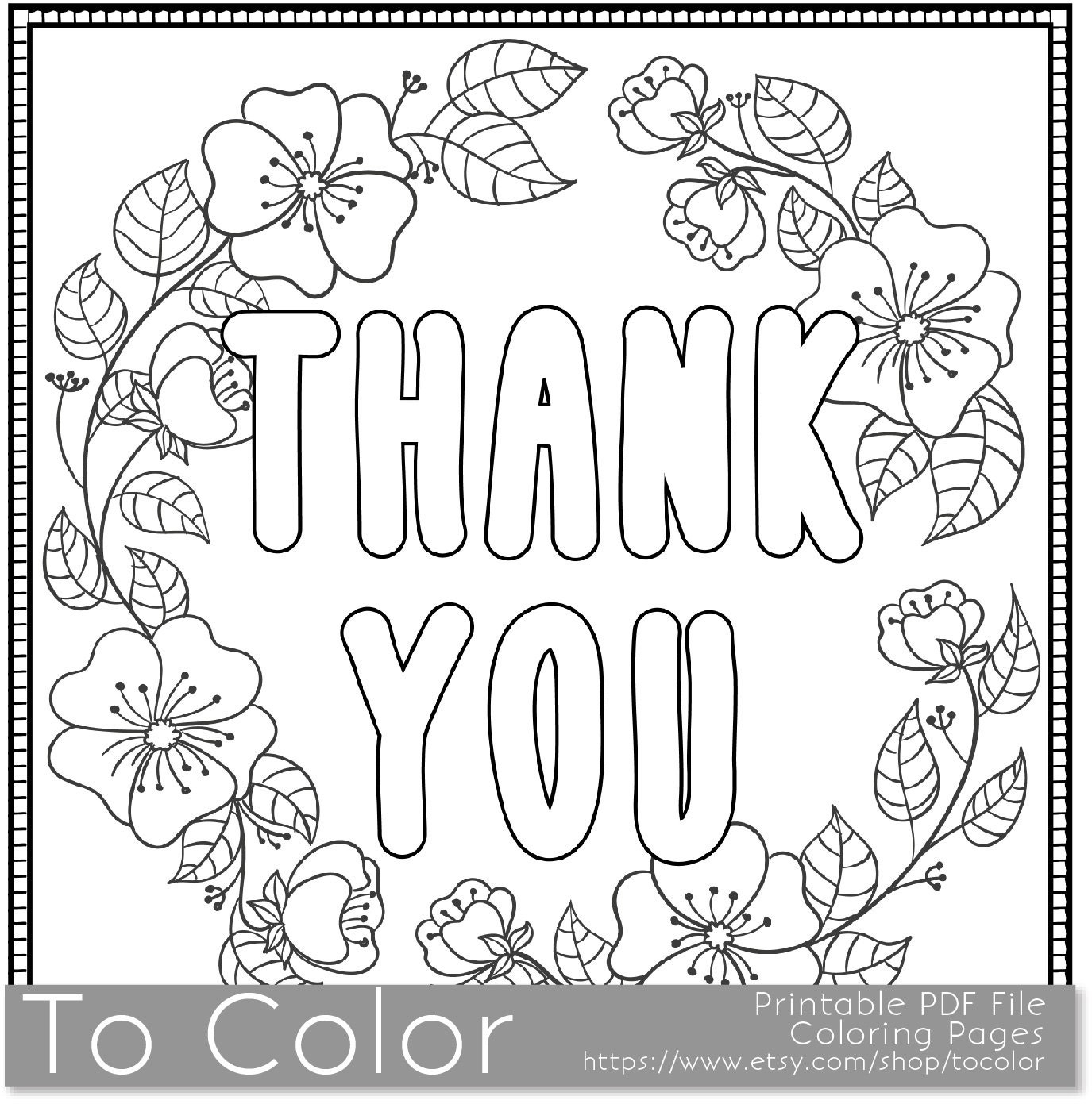 Thank You Coloring Page