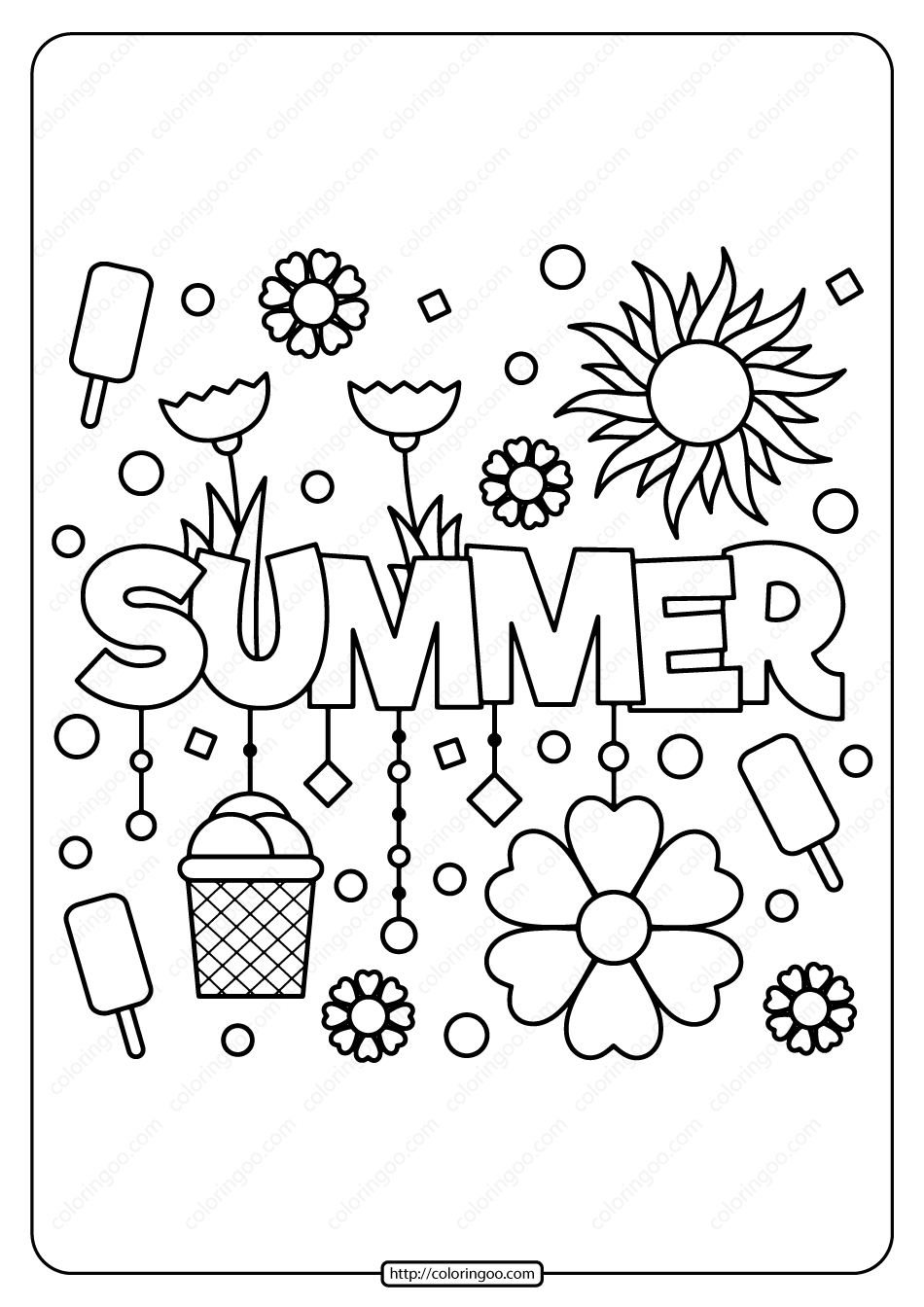 Free Summer Coloring Pages For Preschoolers NathalyecChandler