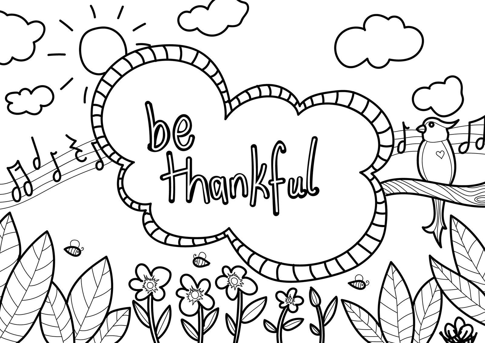 Free Thankful Coloring Pages Pdf For Kids Coloringfolder
