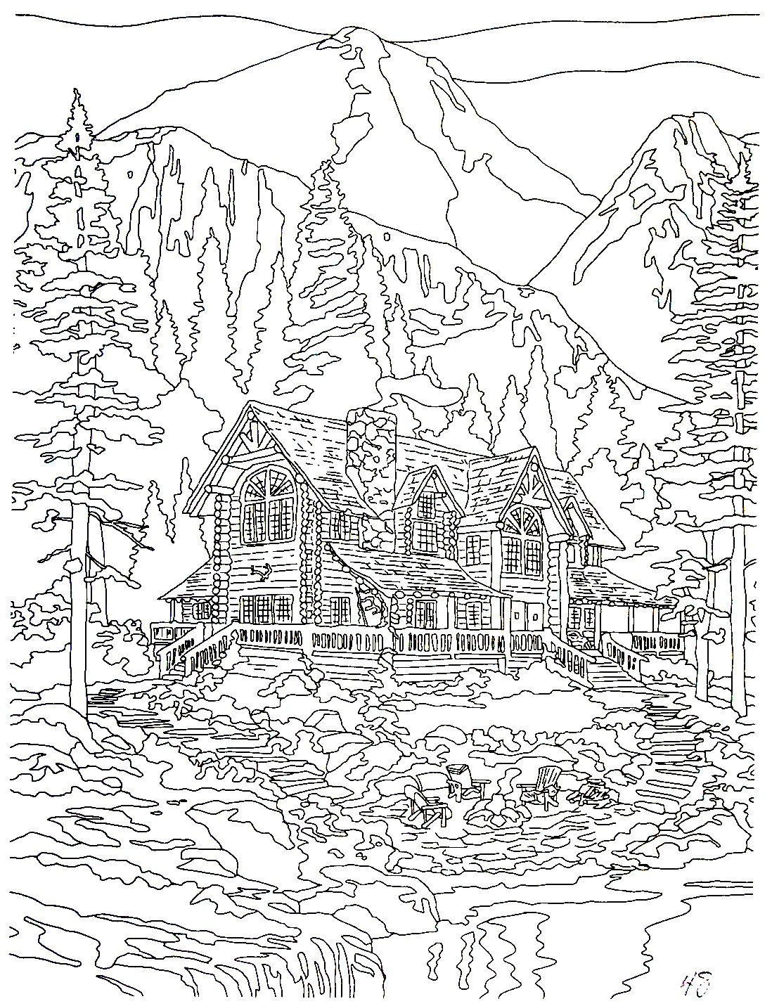 Thomas Kinkade Printable Coloring Pages