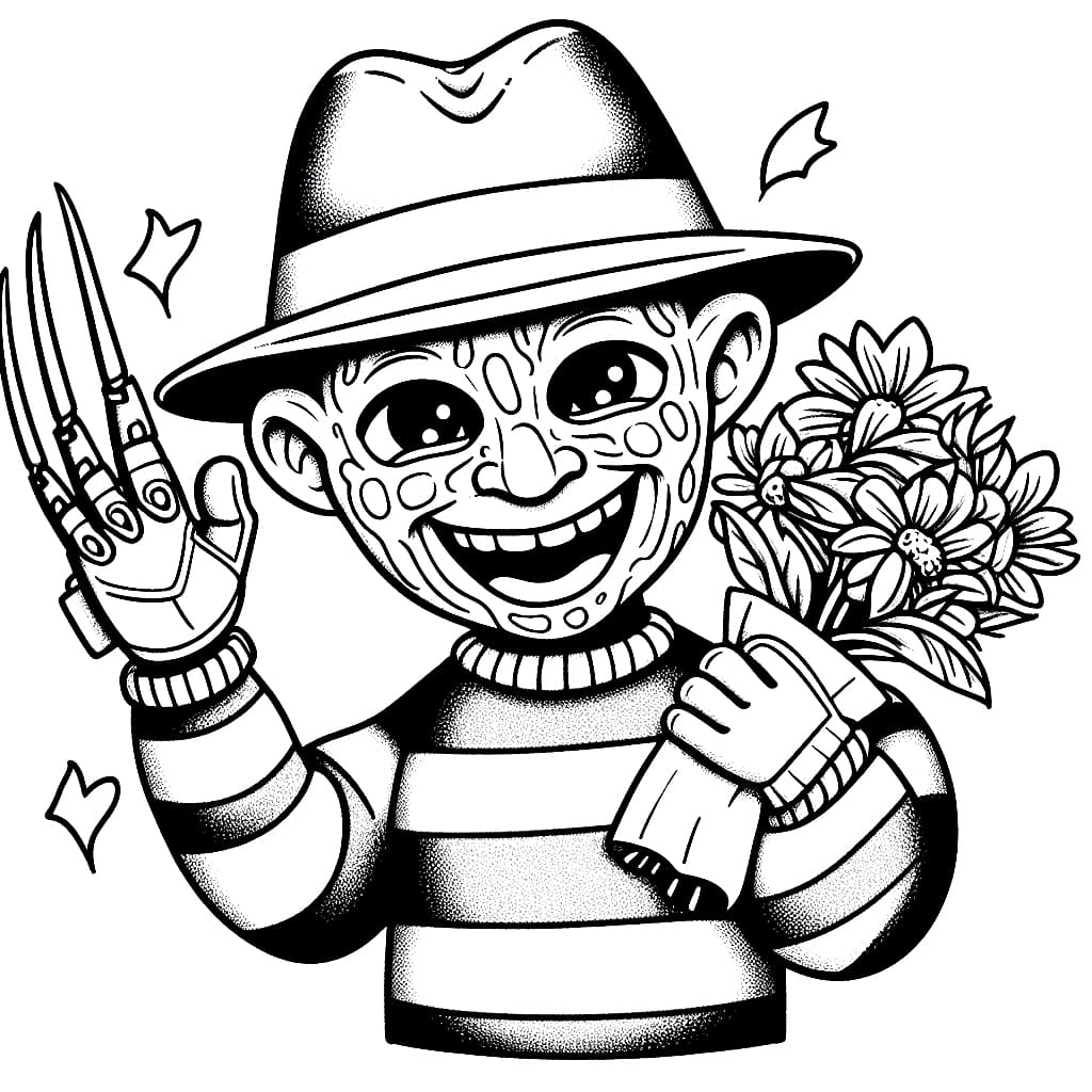 Friendly Freddy Krueger Coloring Page Download Print Or Color Online For Free