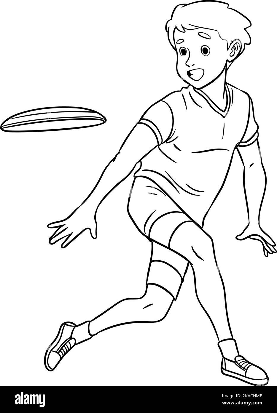 Frisbee Isolated Coloring Page For Kids Stock Vector Image Art Alamy
