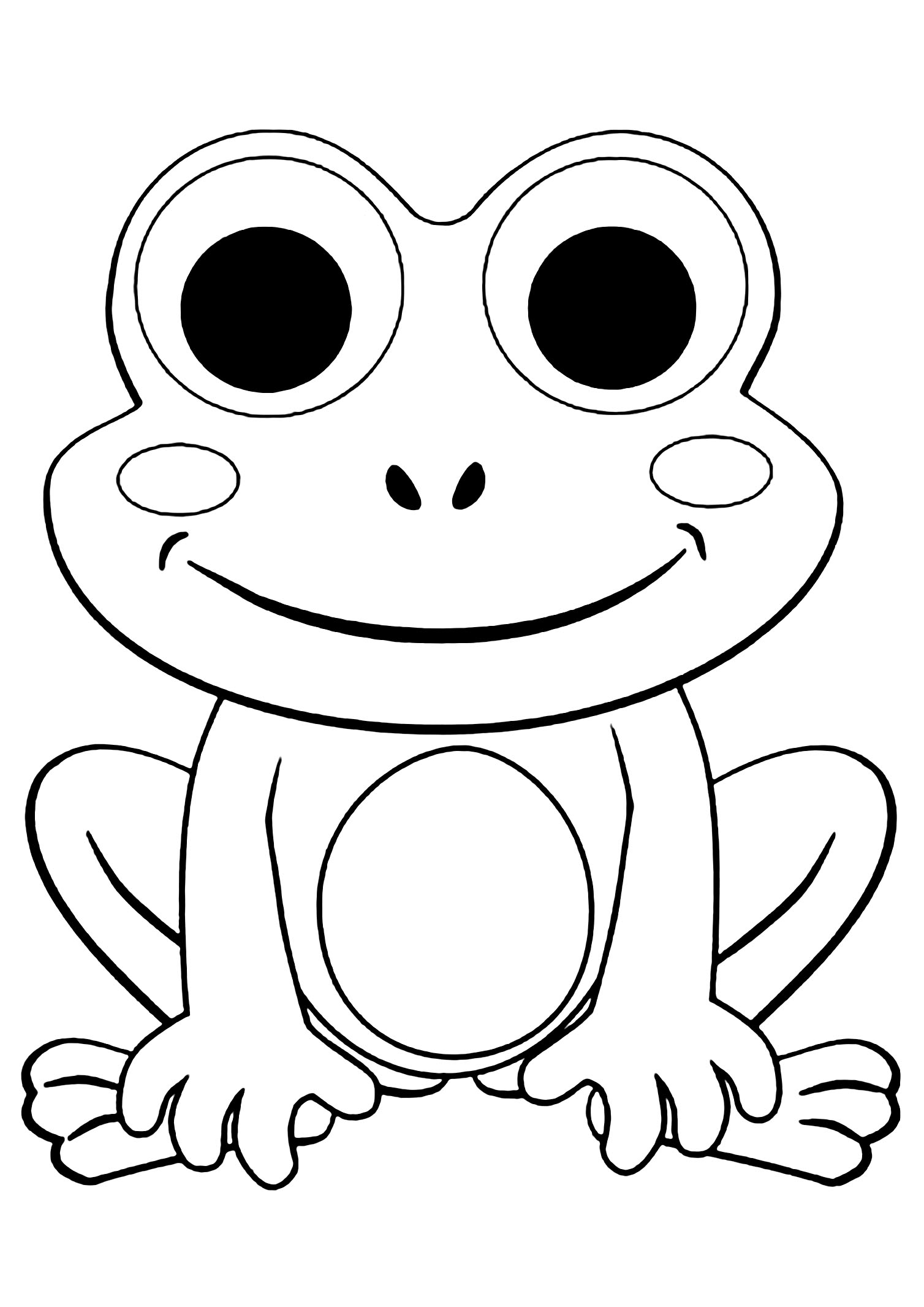Frog Coloring Page Drawing Style Of A Lonely Frog To Color Frog Coloring Pages For Kids