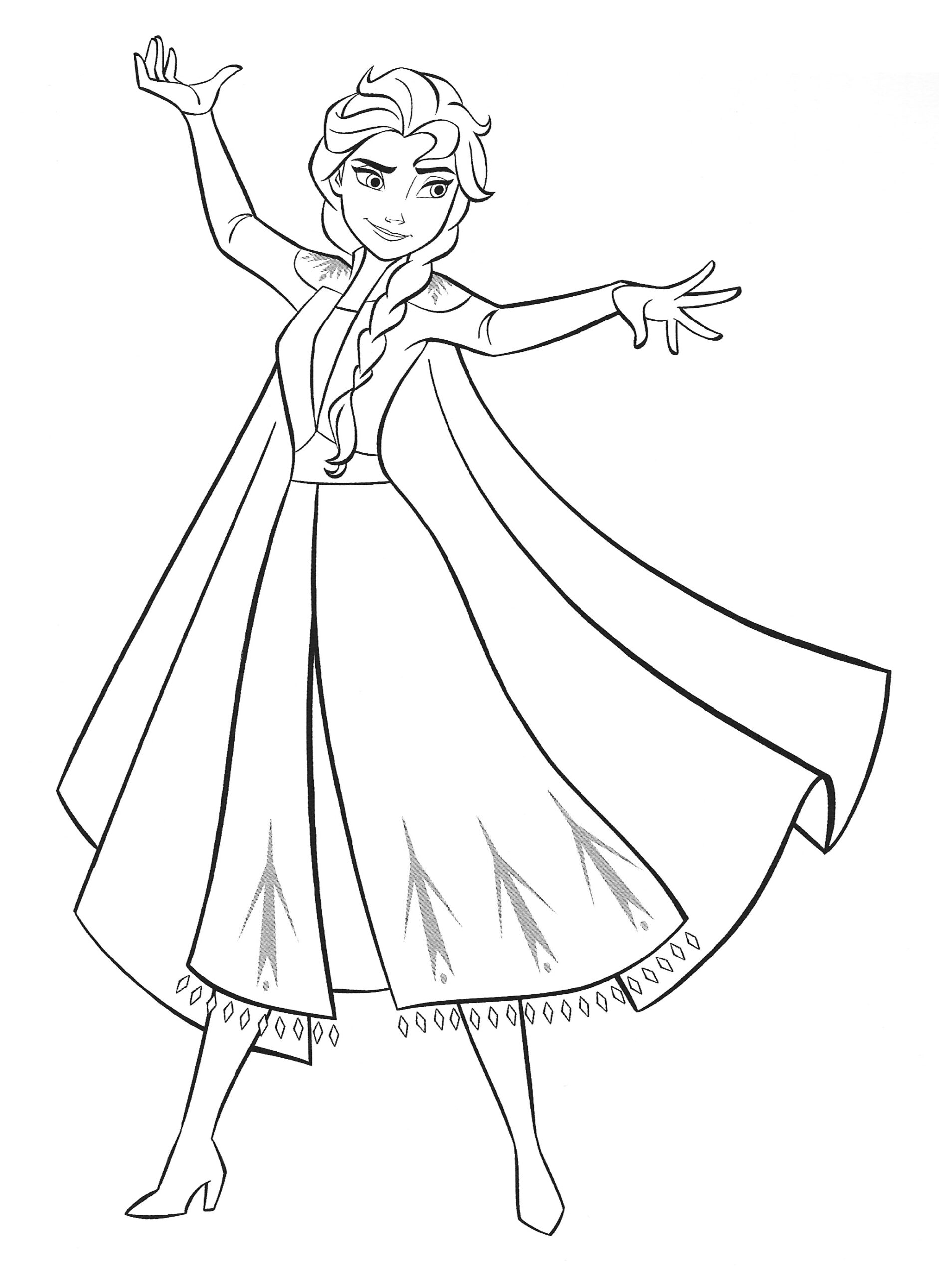 Frozen 2 Colouring Pages Elsa Free Coloring Page