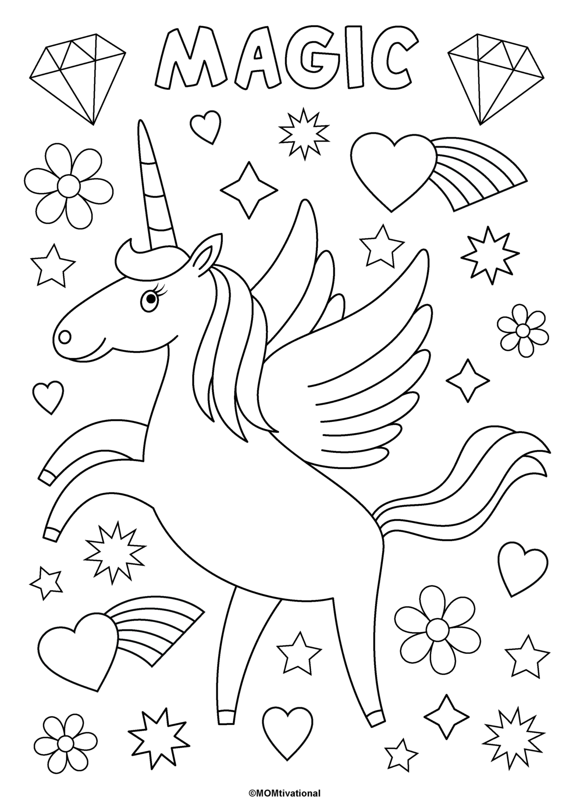 Fun And Free Unicorn Coloring Pages For Kids MOMtivational