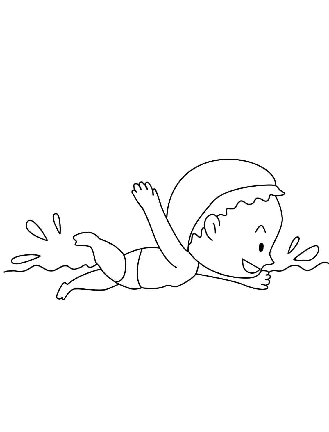 Fun Child Swimming Coloring Page Download Print Or Color Online For Free