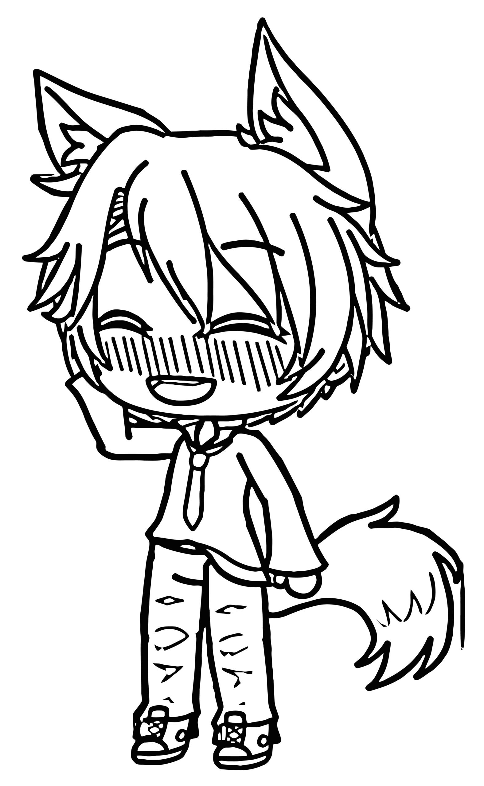 Gacha Life Coloring Sheets Wolf Coloring Pages