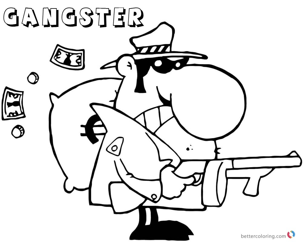 Gangster Coloring Pages Big Money Free Printable Coloring Pages