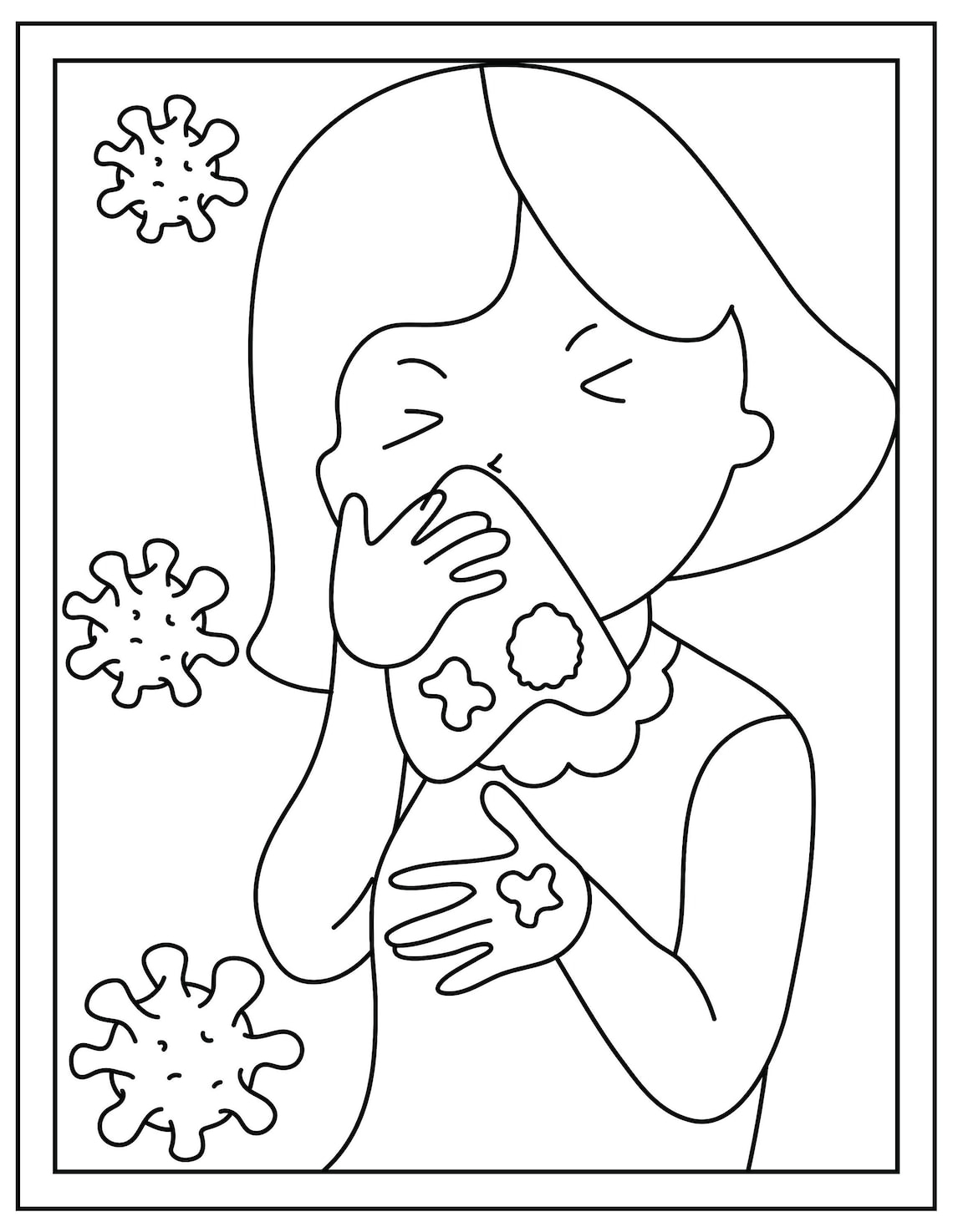 Germs Coloring Colouring Pages 16 Bacteria Designs Fun Etsy
