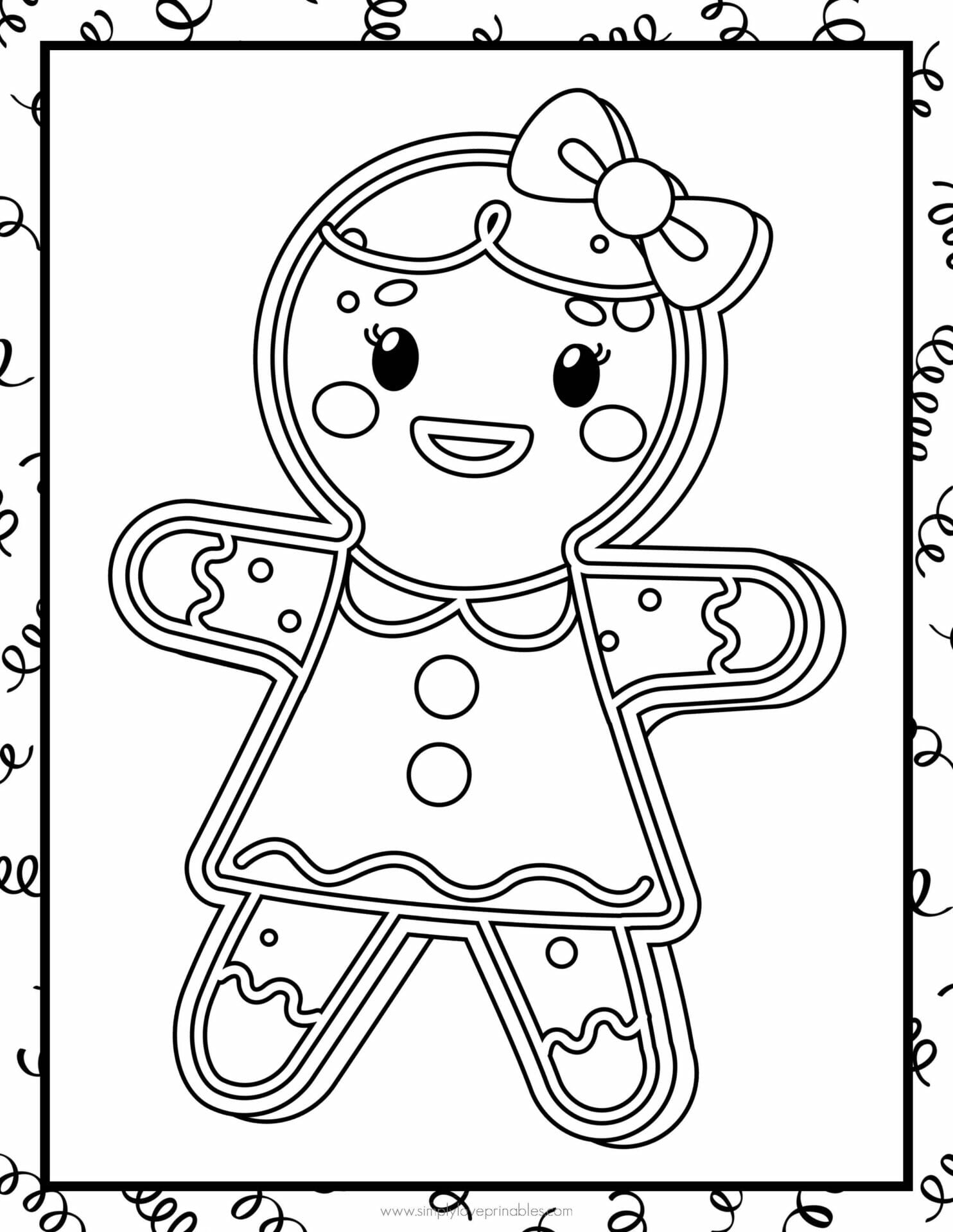 Gingerbread Girl Printable Coloring Pages