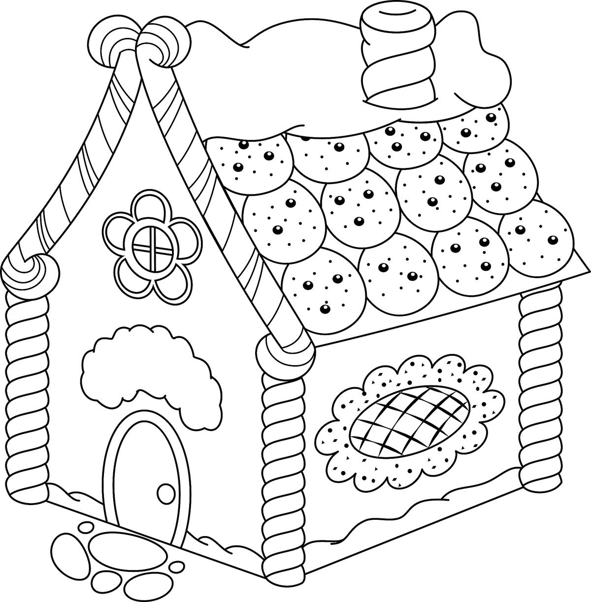 Gingerbread House Coloring Pages Free Printable Coloring Activity Game Pages For The