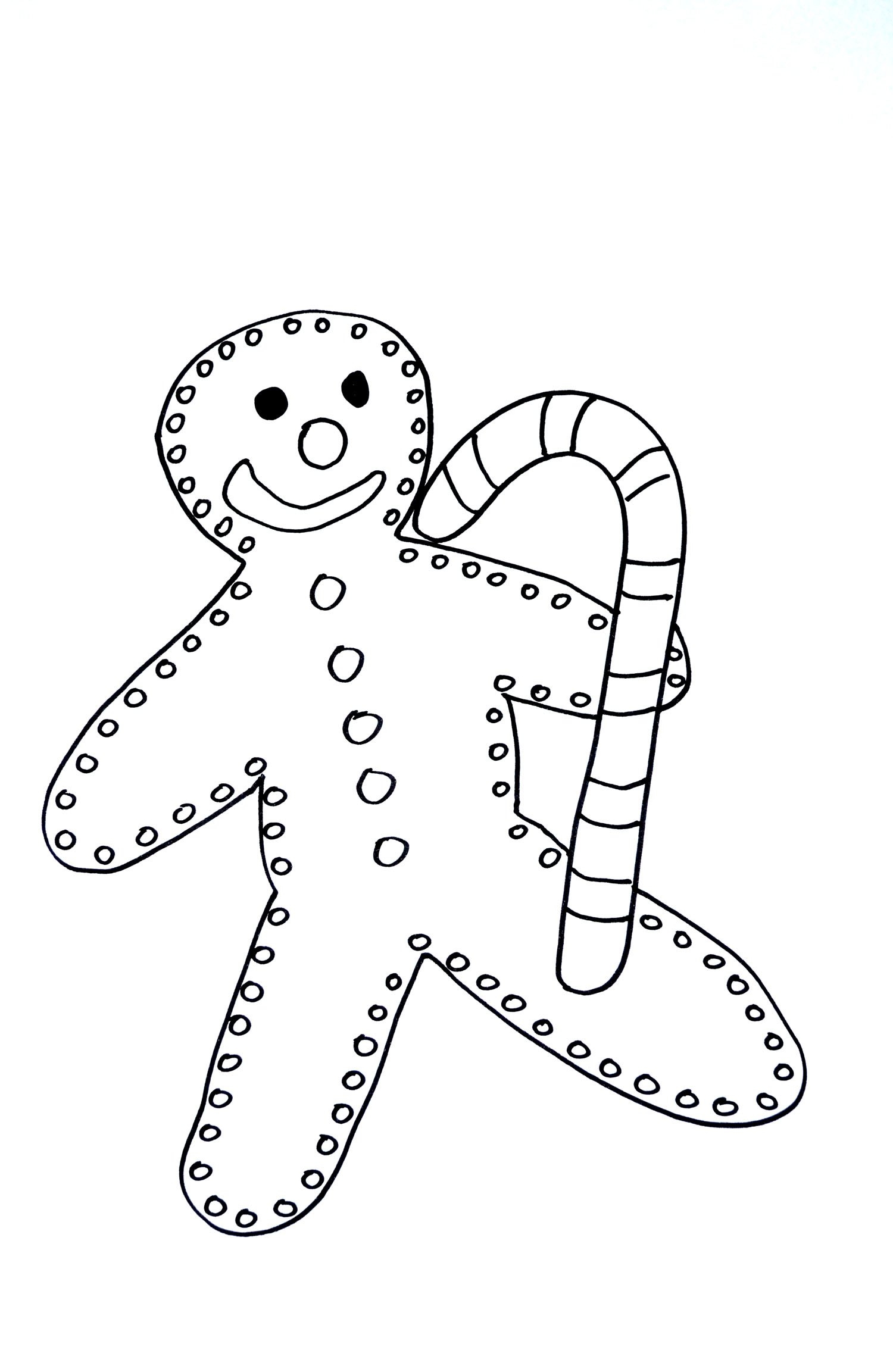 Gingerbread Man Christmas Coloring Pages For Kids To Print Color