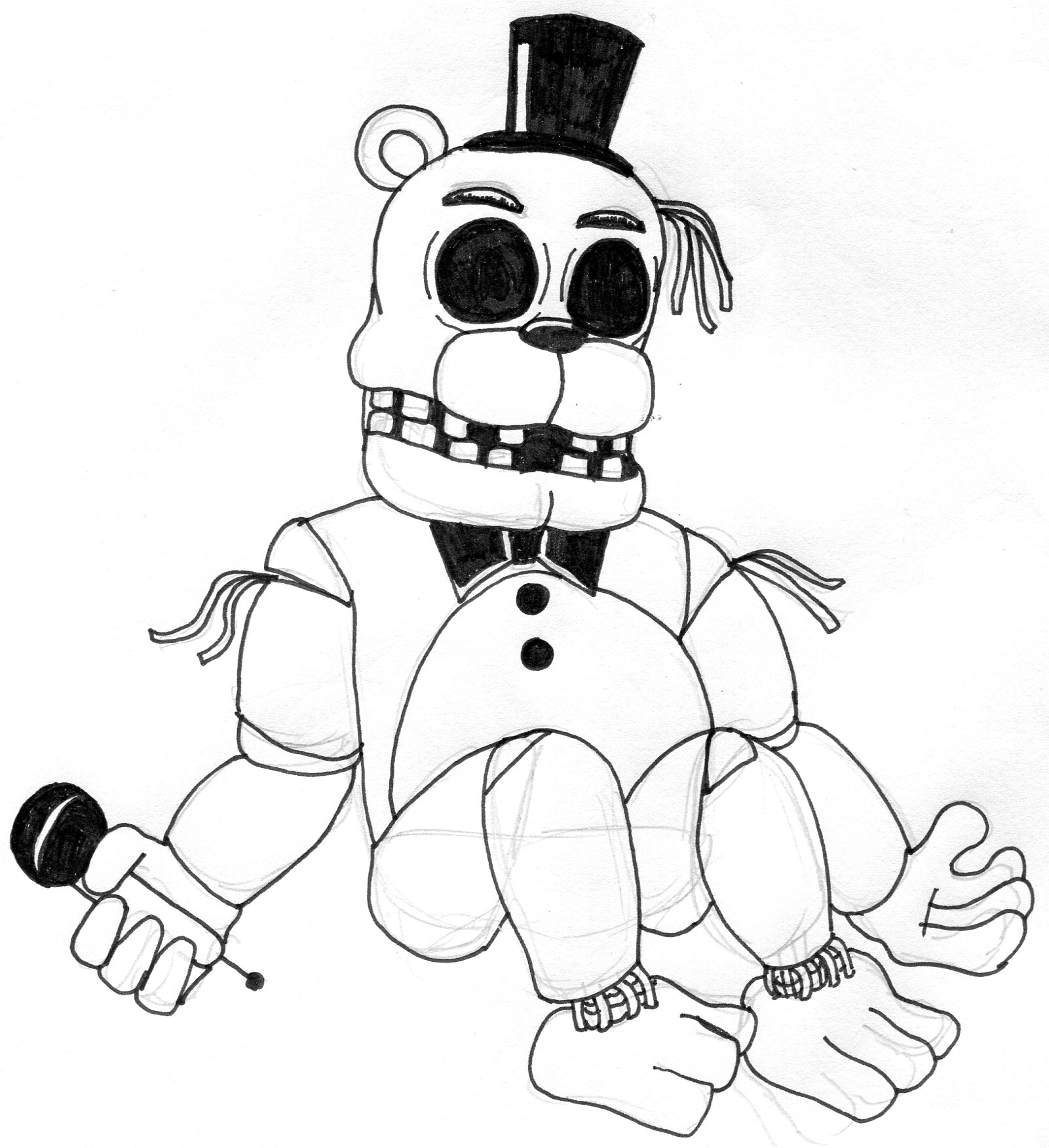 Golden Nights At Five Freddy Coloring Pages Sketch Coloring Page