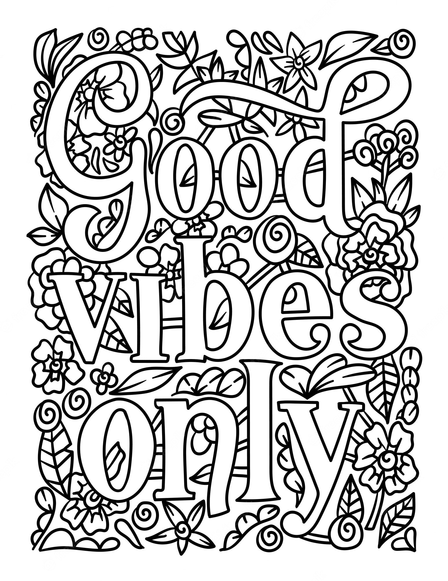 Good Vibes Coloring Pages Coloring Home