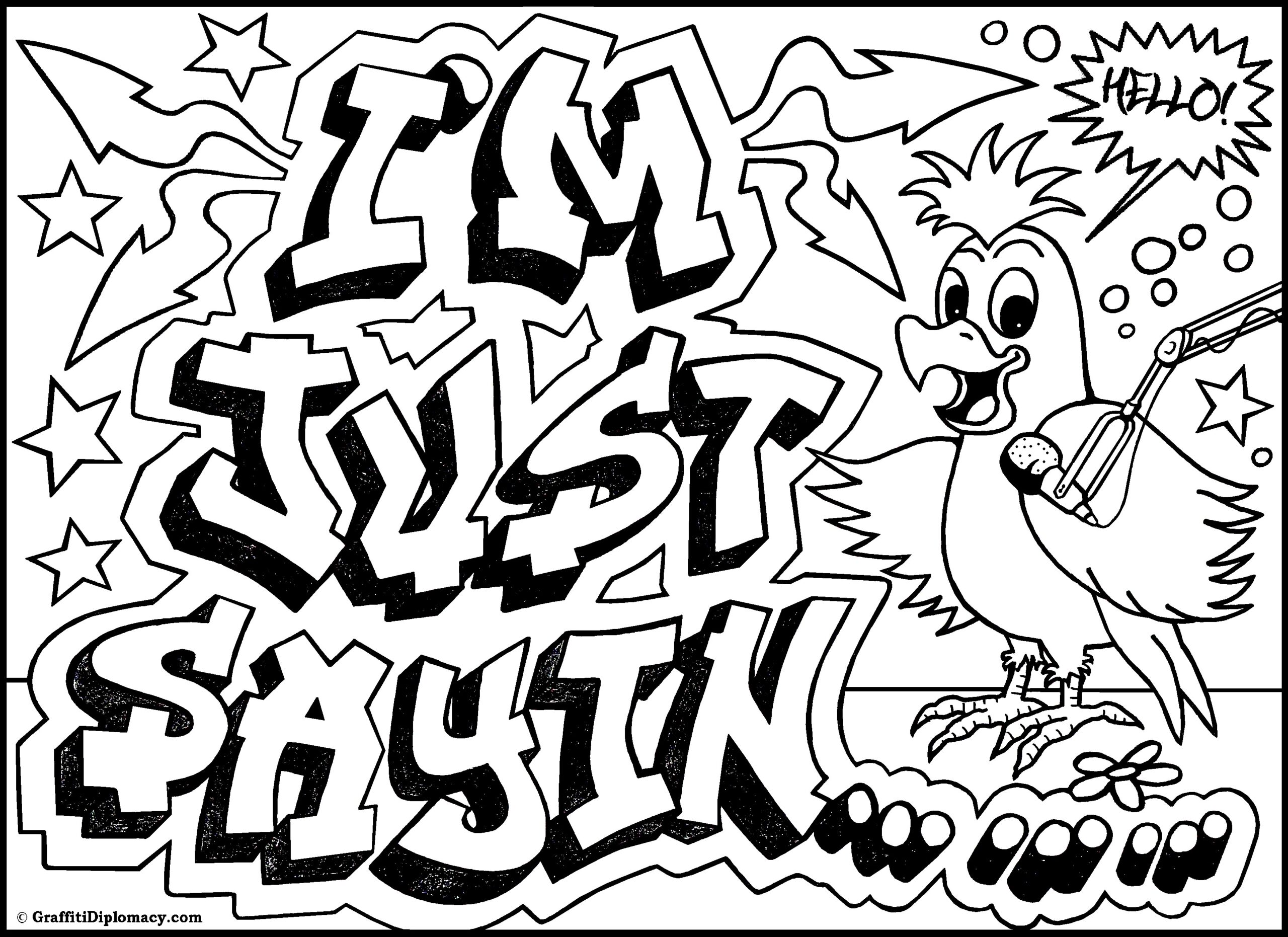 Graffiti Coloring Pages To Download And Print For Free