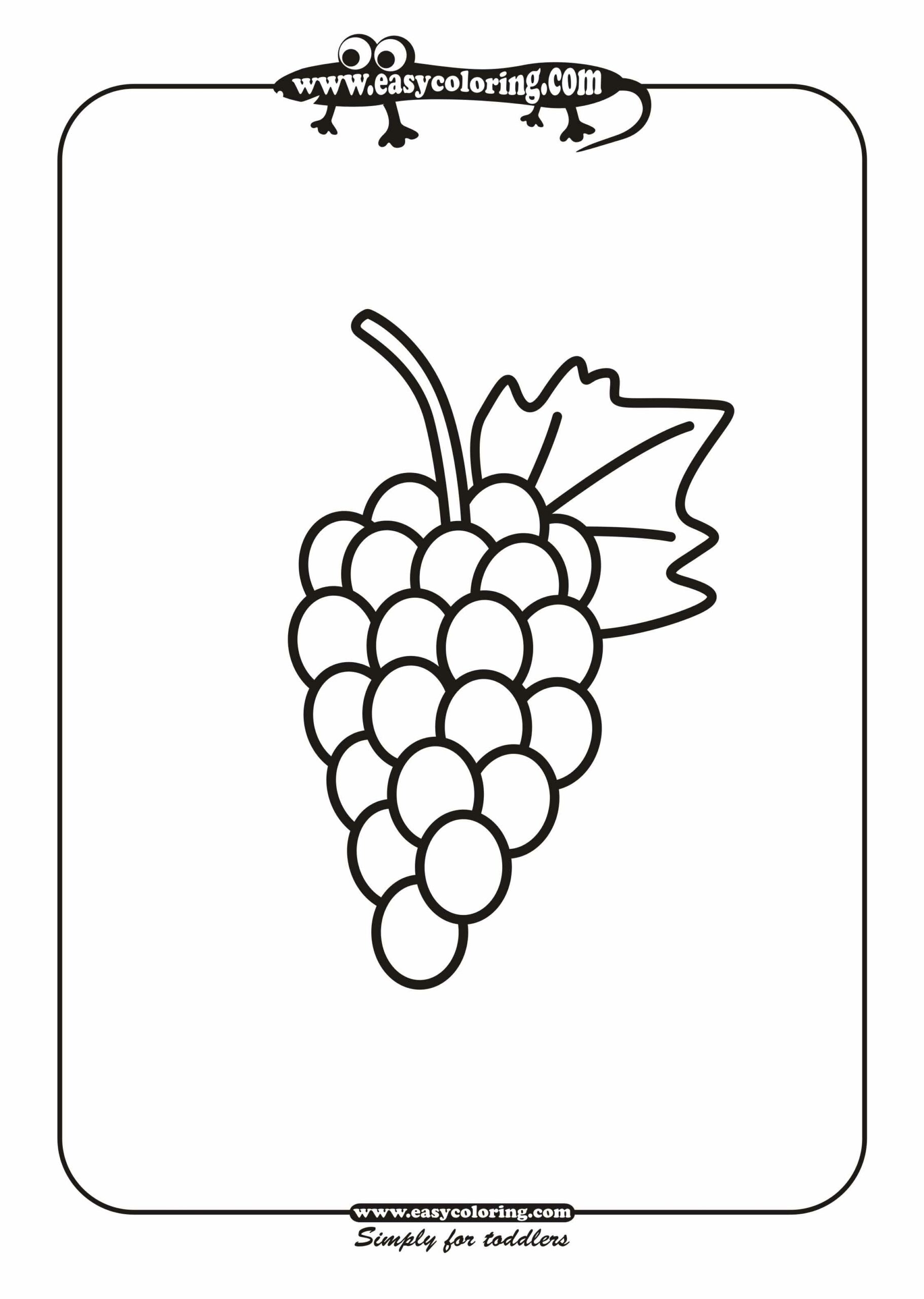 Grapes Coloring Pages For Kids Coloring Pages