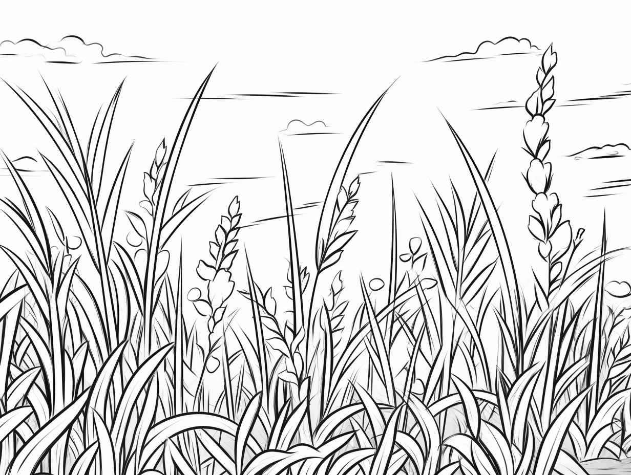 Grass Landscape Coloring Page Coloring Page