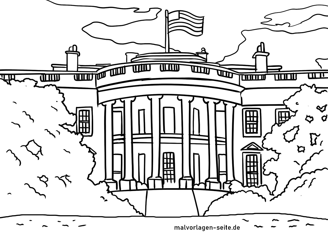 Great Coloring Page White House White House Free Coloring Pages