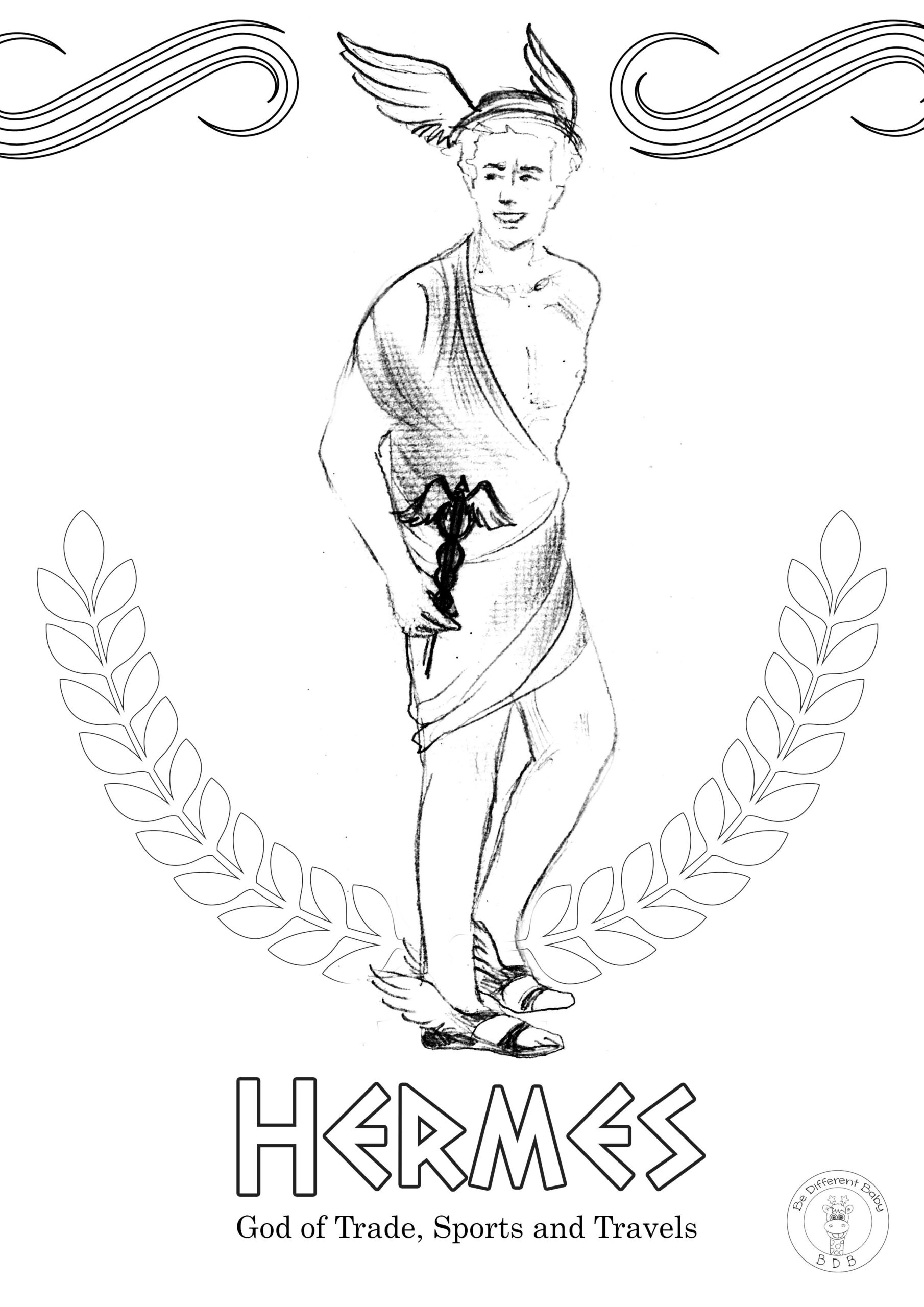 Greek God Greek Mythology Coloring Pages Kidsworksheetfun