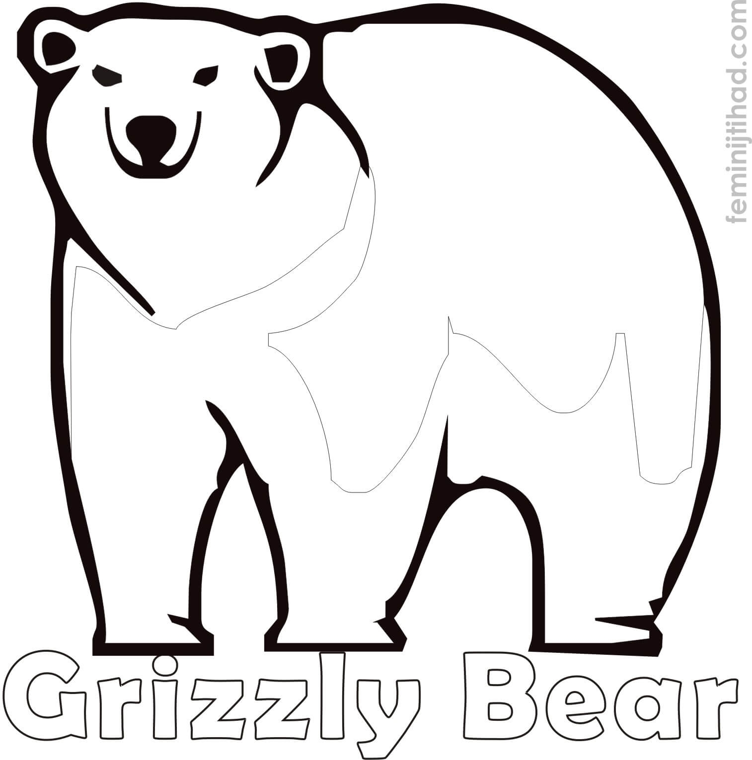 Grizzly Bear Printable Coloring Pages