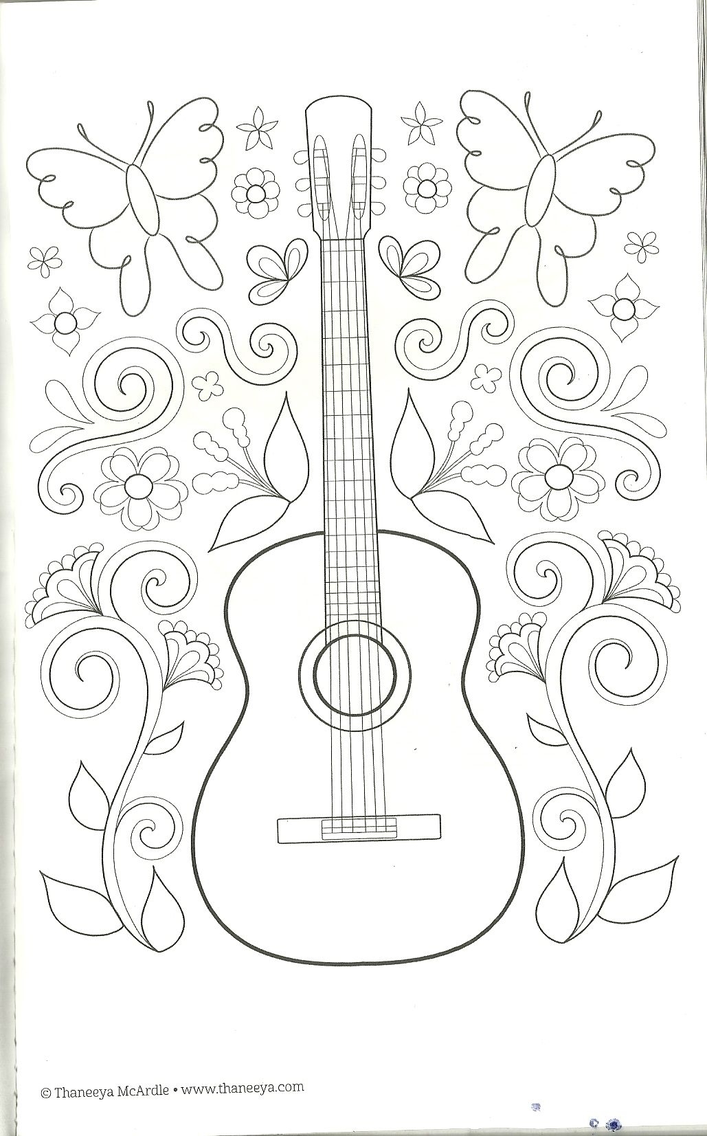 Guitar Coloring Page Free Printable Color
