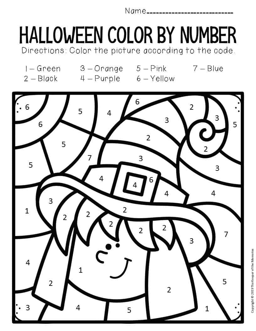 Halloween Color By Number Free Printables Printable Word Searches