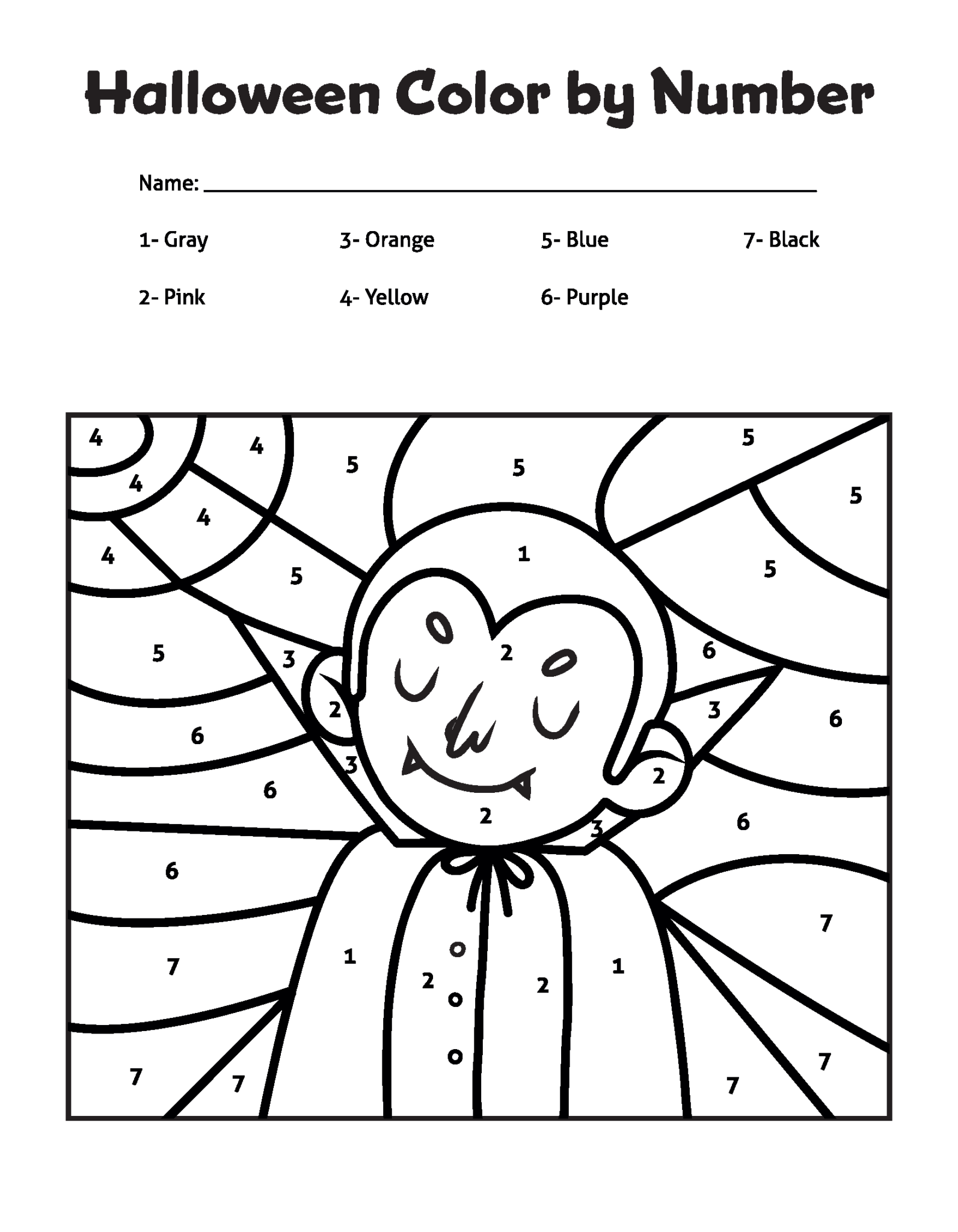 Printable Numbered Halloween Coloring Pages