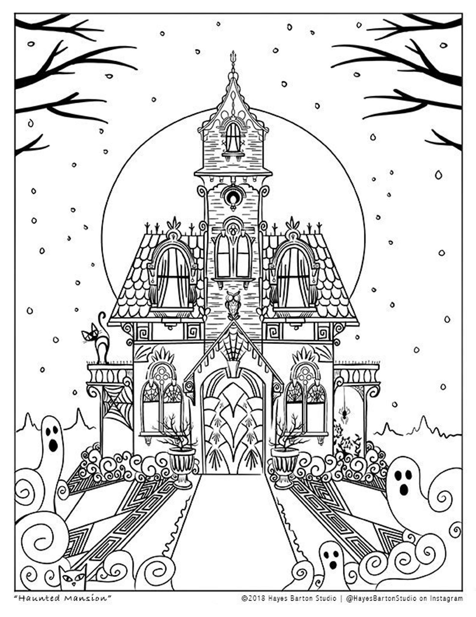 Haunted House Coloring Pages