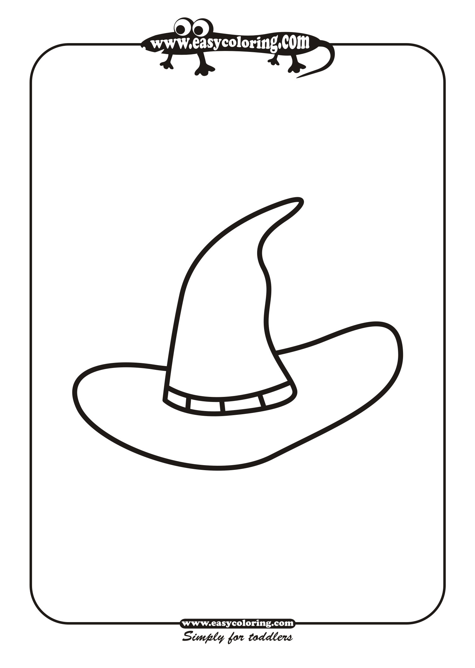 Halloween Witch Hat Easy Coloring Pages For Toddlers