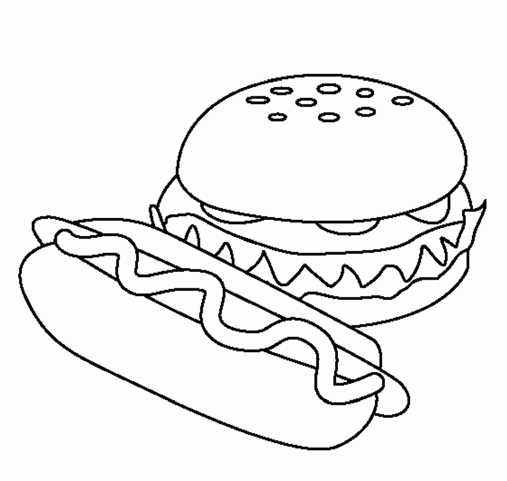 Hamburger Coloring Page