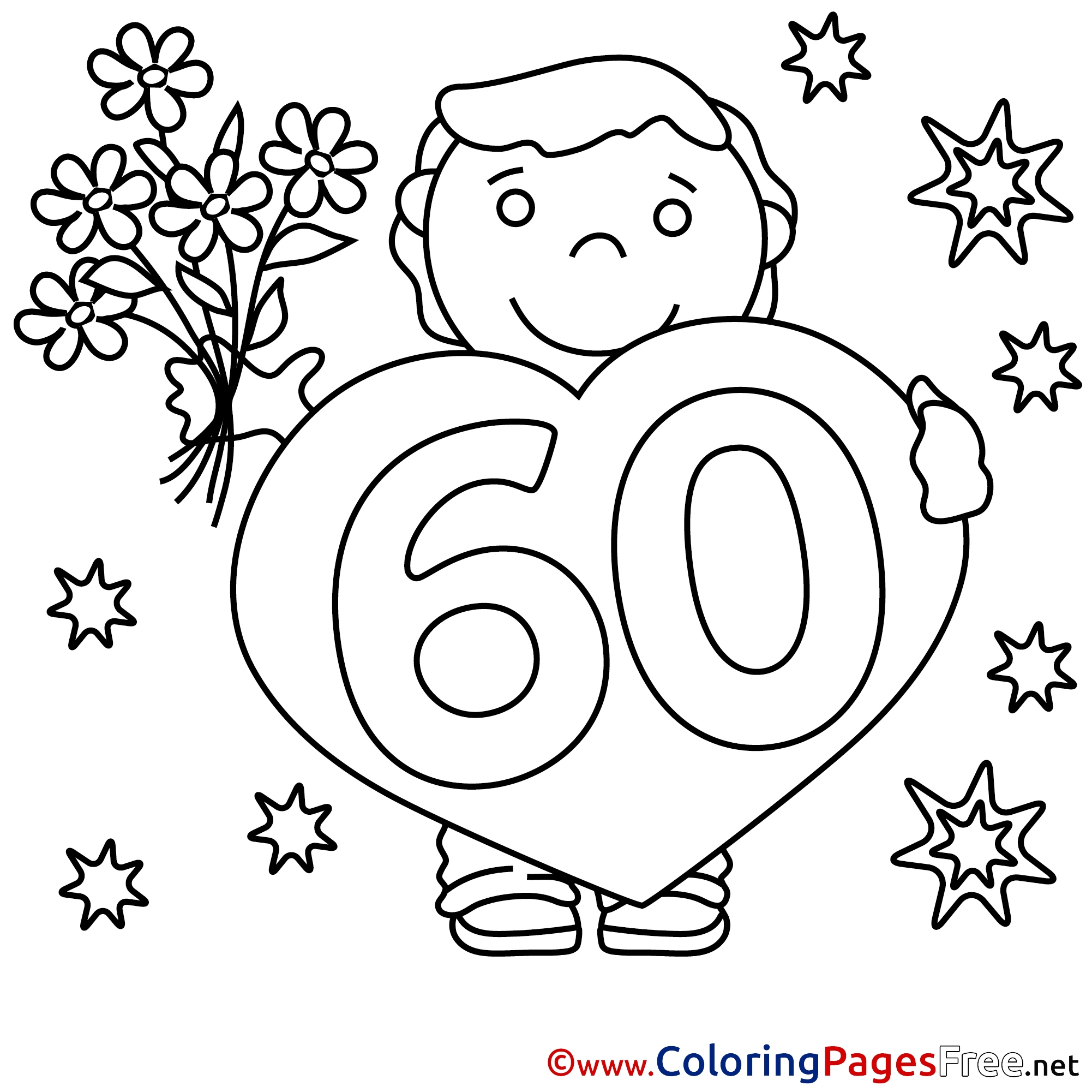 60th Birthday Printable Coloring Pages