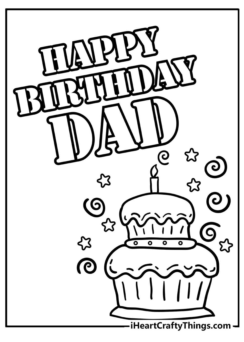Happy Birthday Coloring Pages For Dad