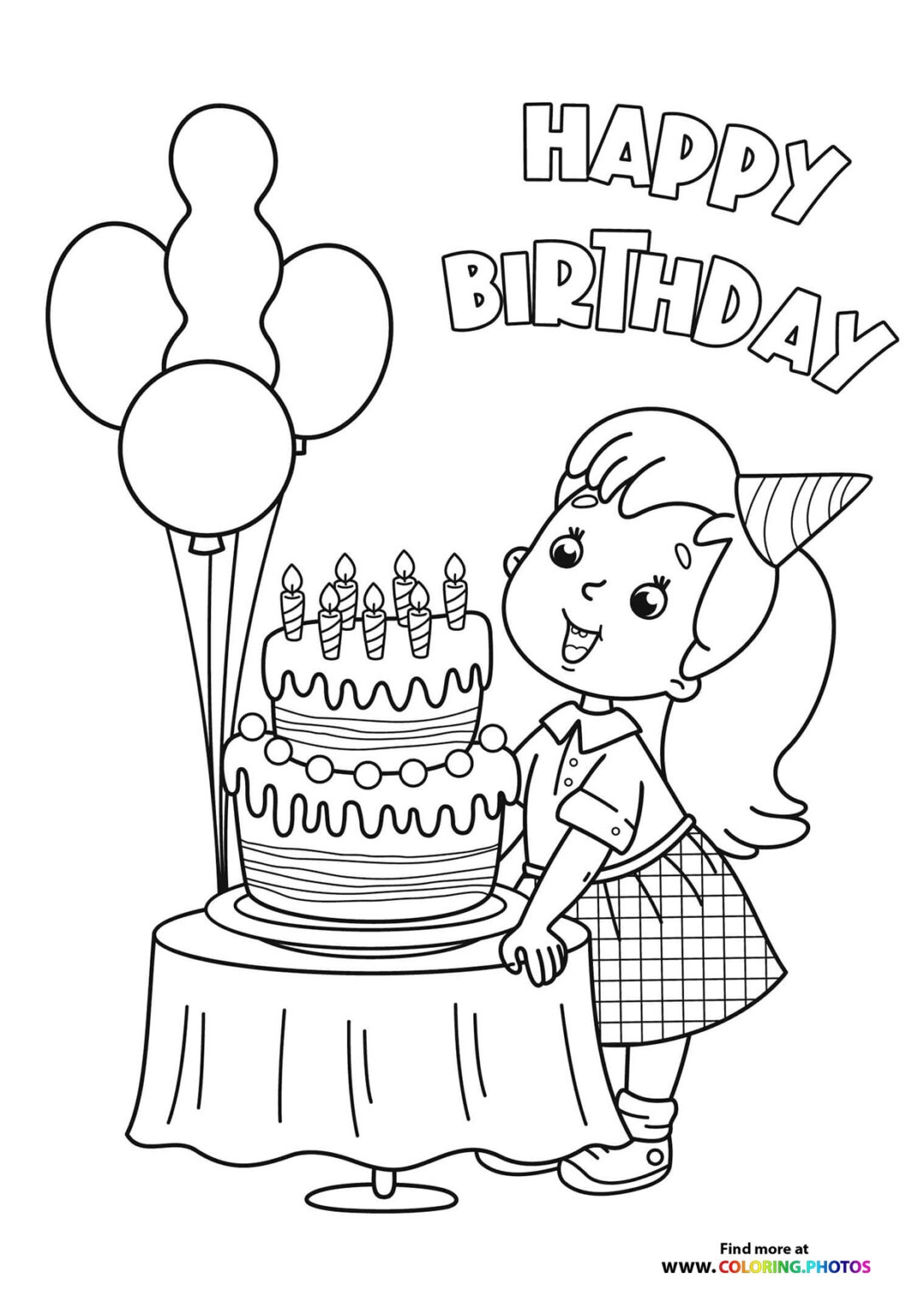 Happy Birthday Coloring Pages For Kids Free And Easy Print Or Download
