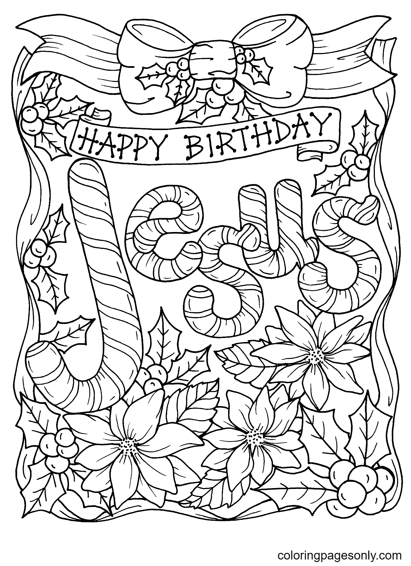 Happy Birthday Jesus Coloring Pages