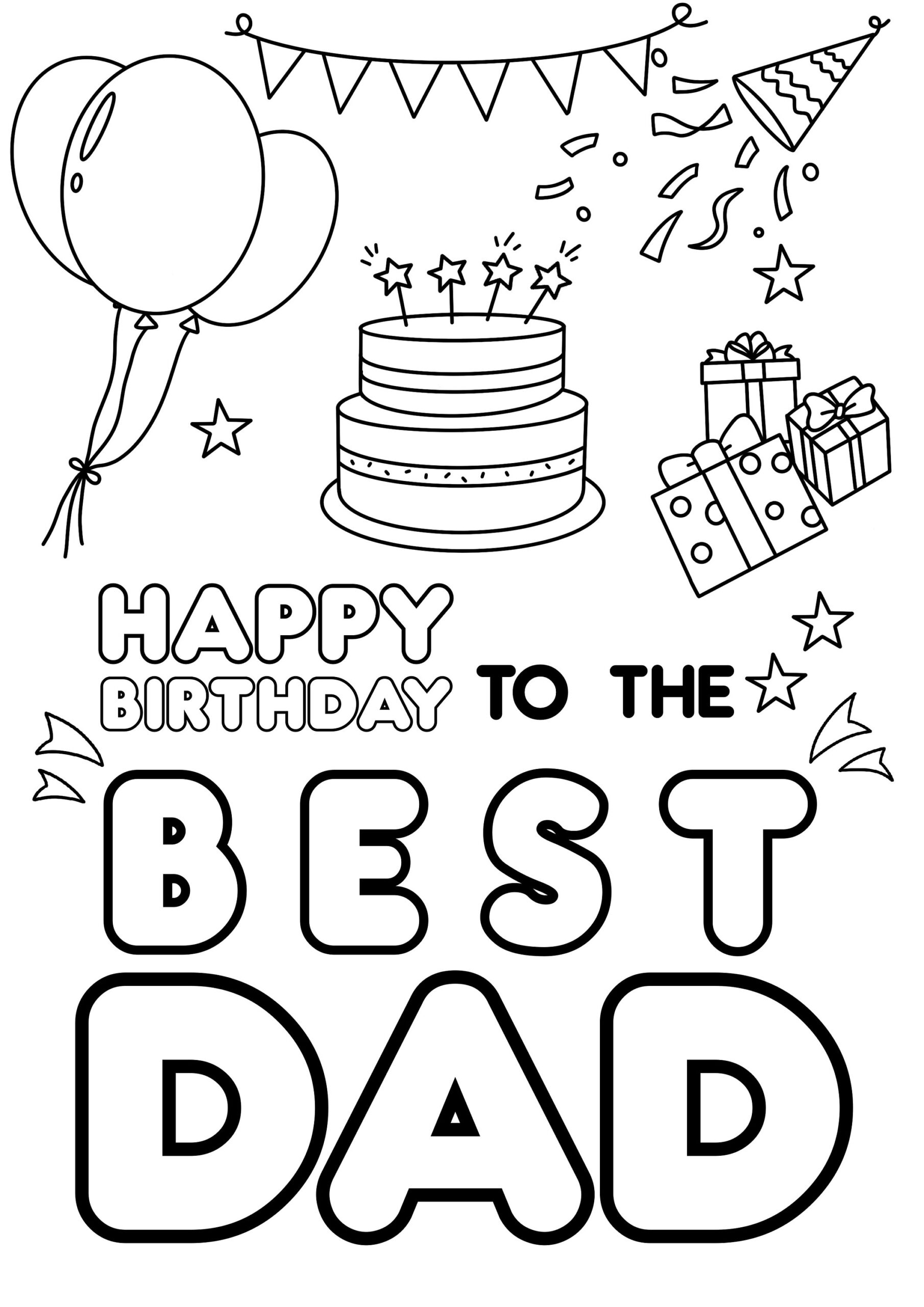 Happy Birthday Dad Coloring Pages