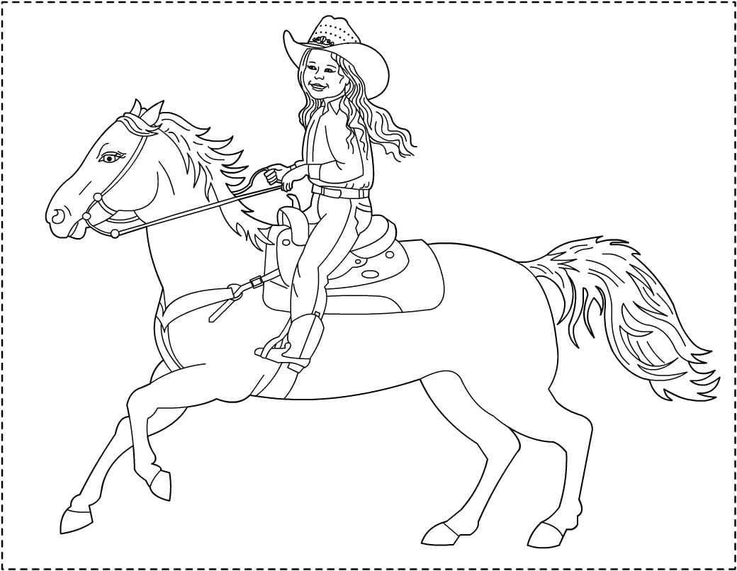 Happy Cowgirl Coloring Page Free Printable Coloring Pages For Kids